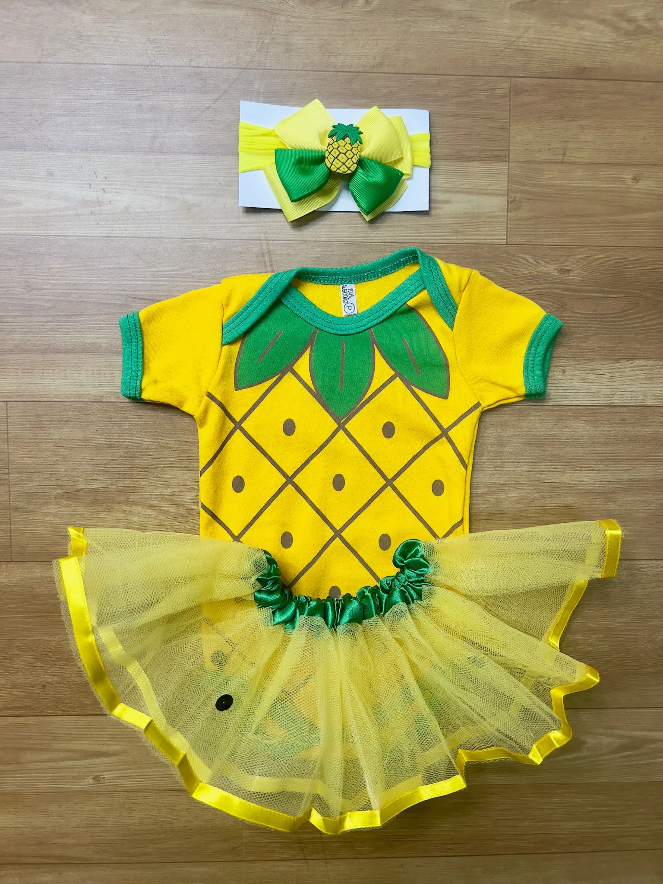 Body Bebê Kit Frutas Fantasia Menina Festa Mesversário