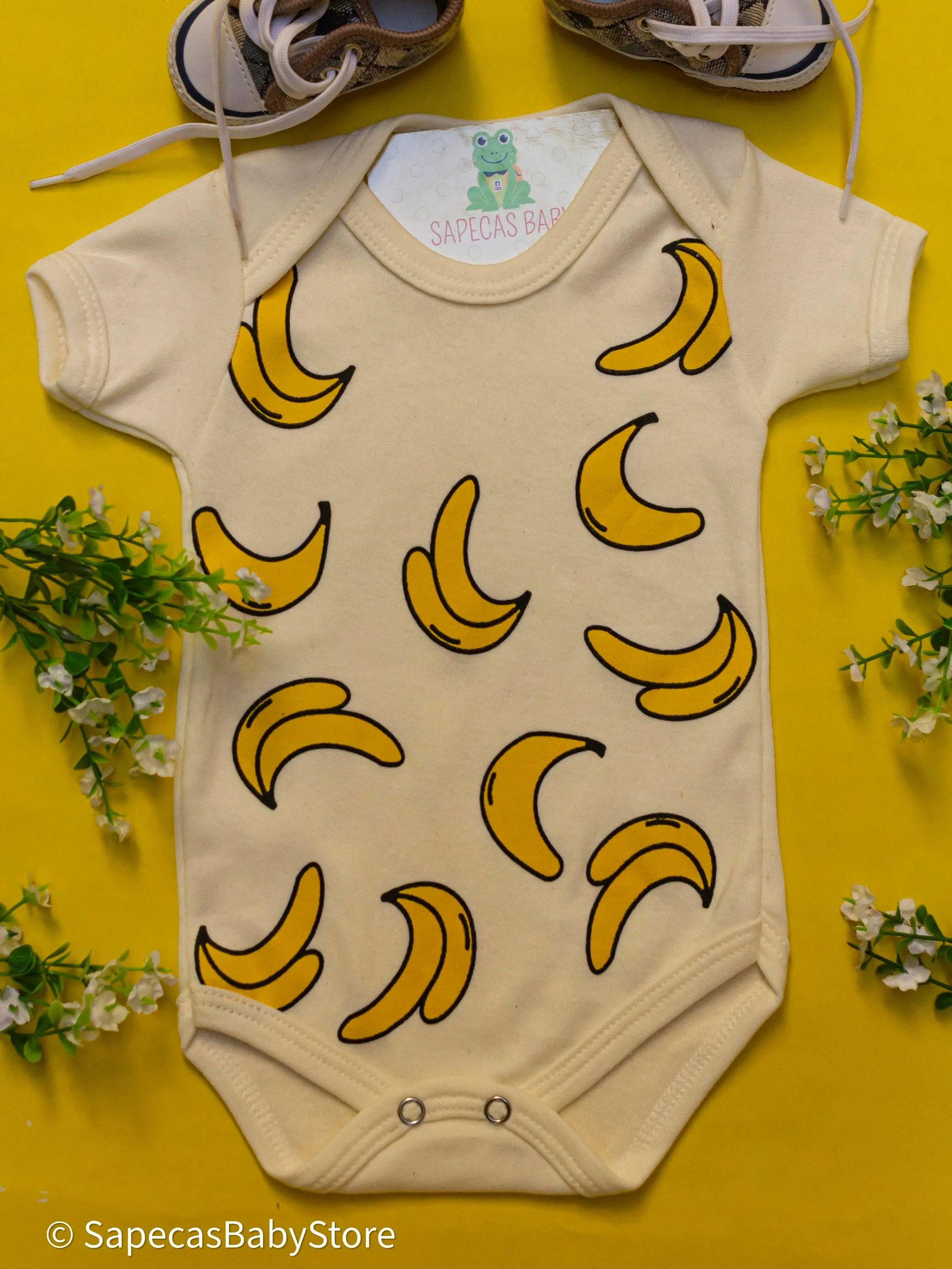 Body Bebê Temático Banana