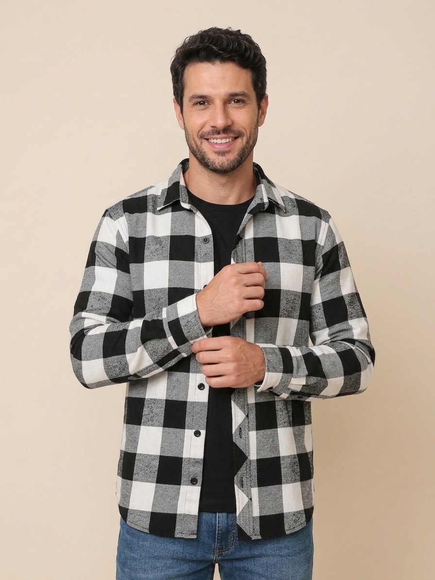 (Camisa Xadrez Masculino 6610#)**