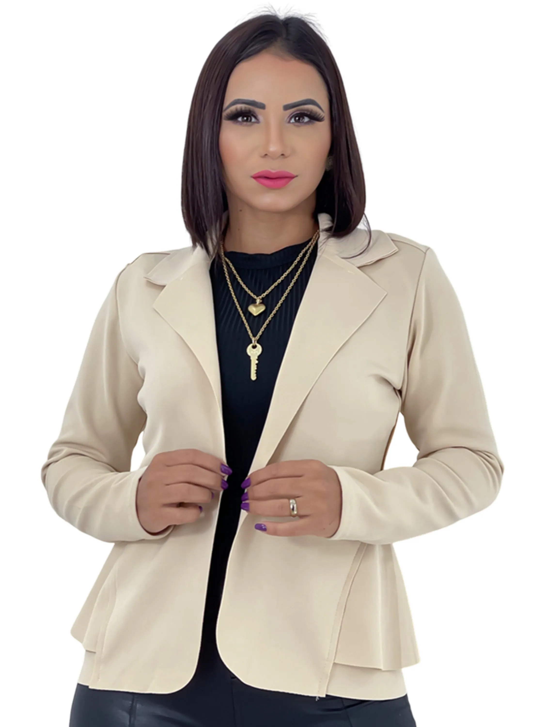 Blazer Curto Feminina Neoprene