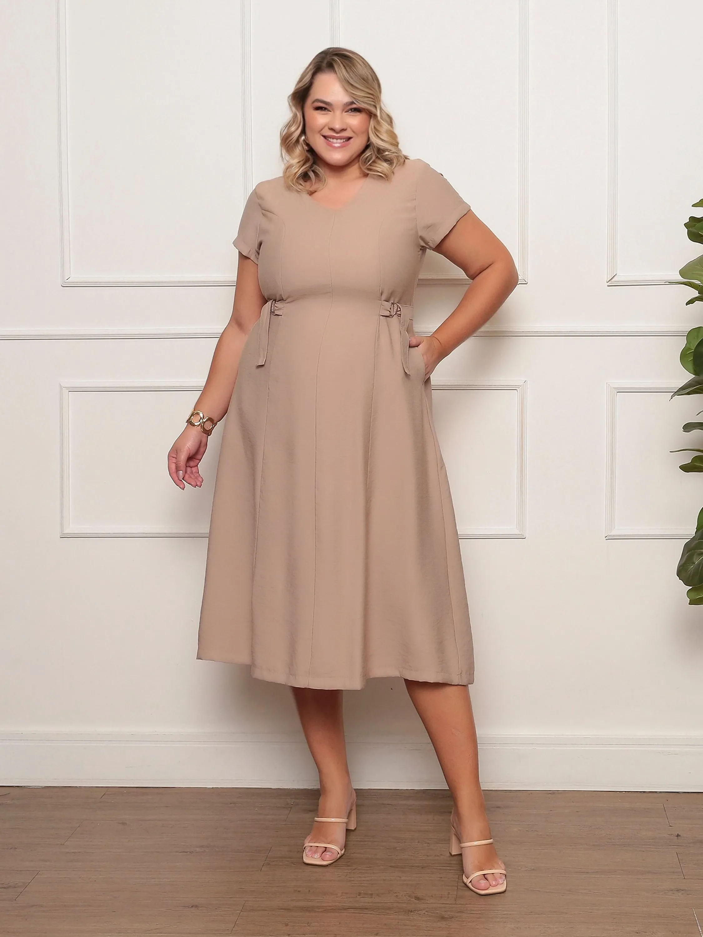 (Vestido Longa Sensória V680#) Plus Size