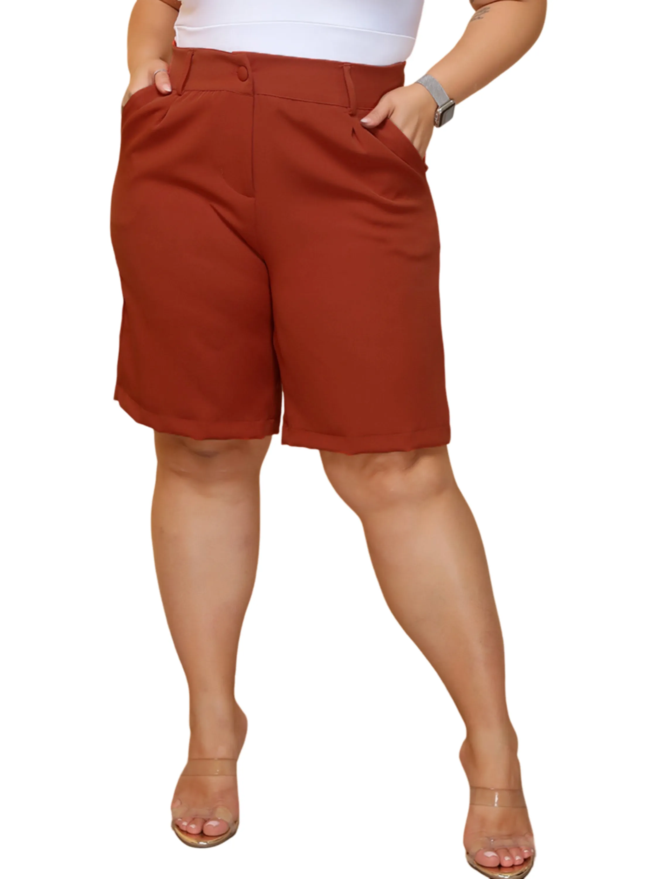 Bermuda Alfaiataria Plus Size Feminina