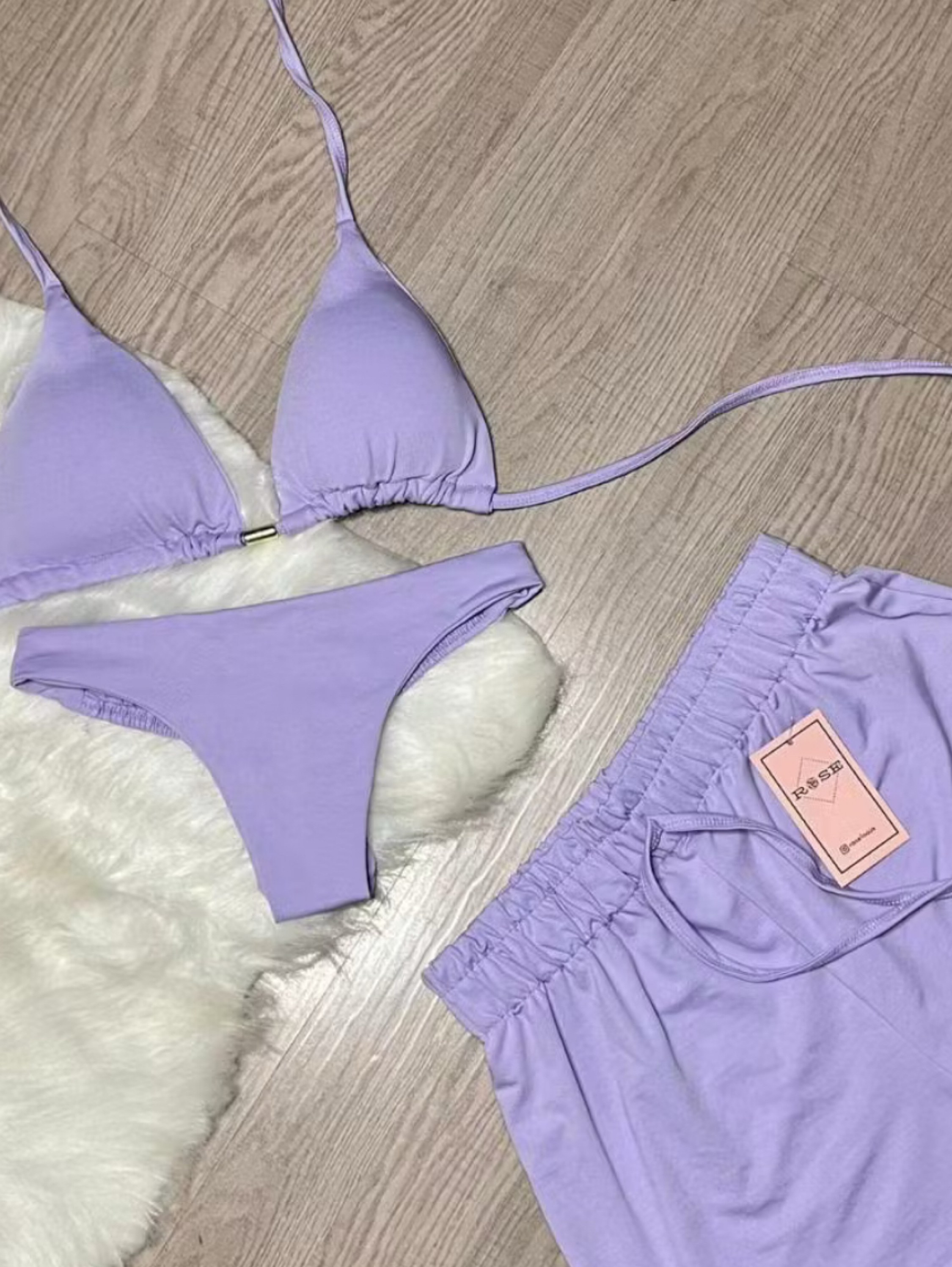 Kit Trikini liso calcinha levanta bumbum