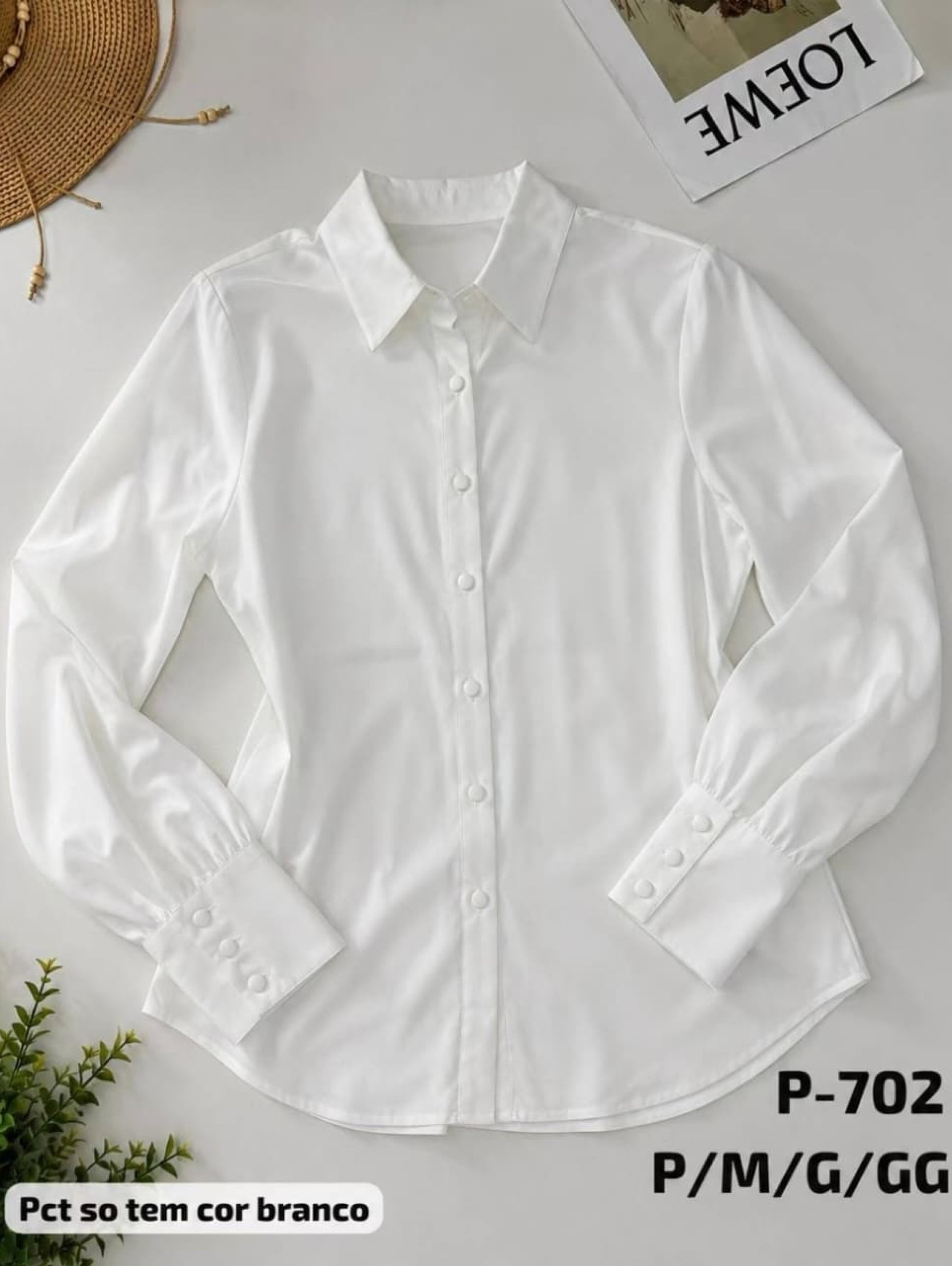 Camisa brnco tricoline importado