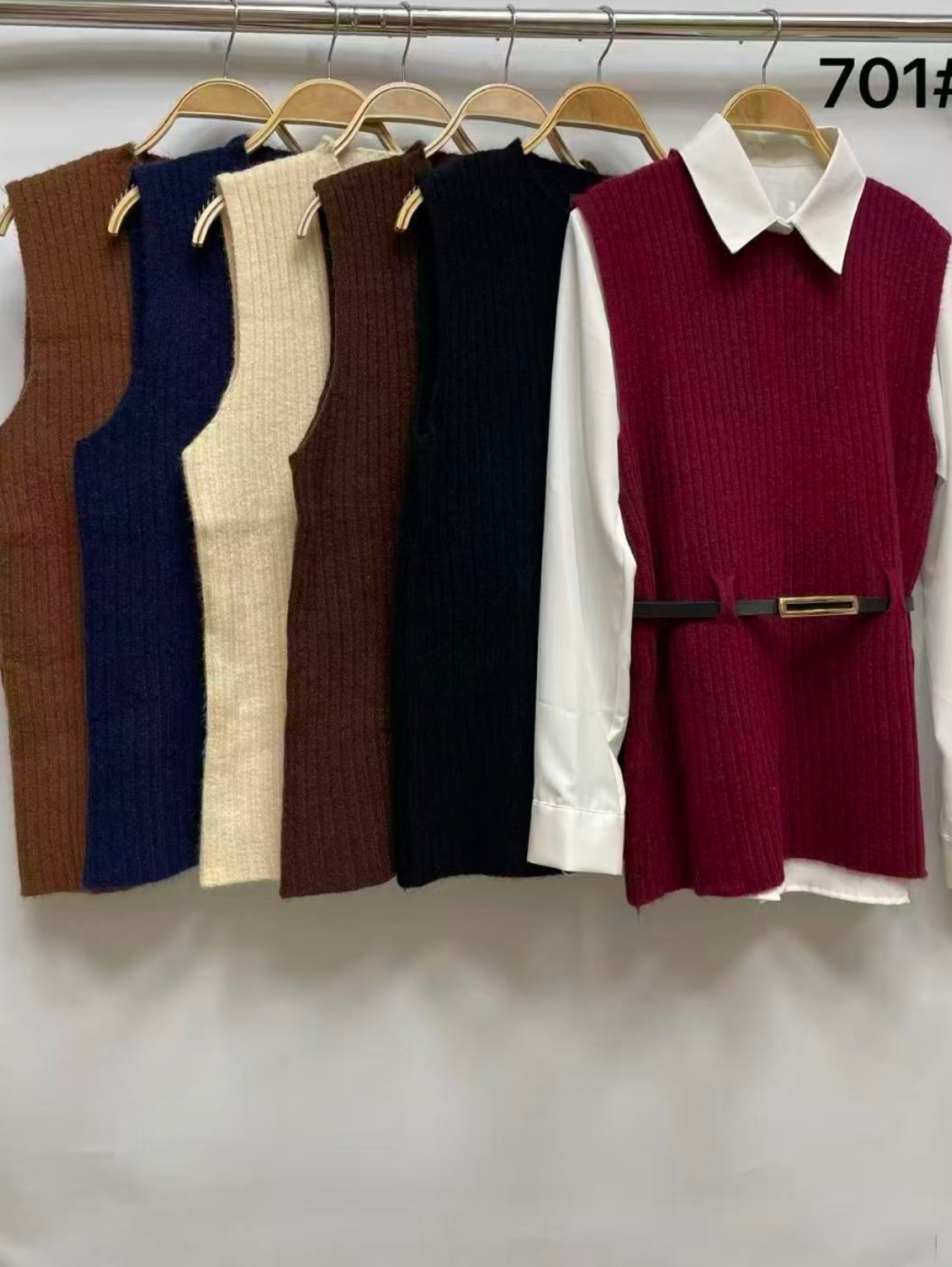 Conjunto de 3pecas Chamis com colete com cinto