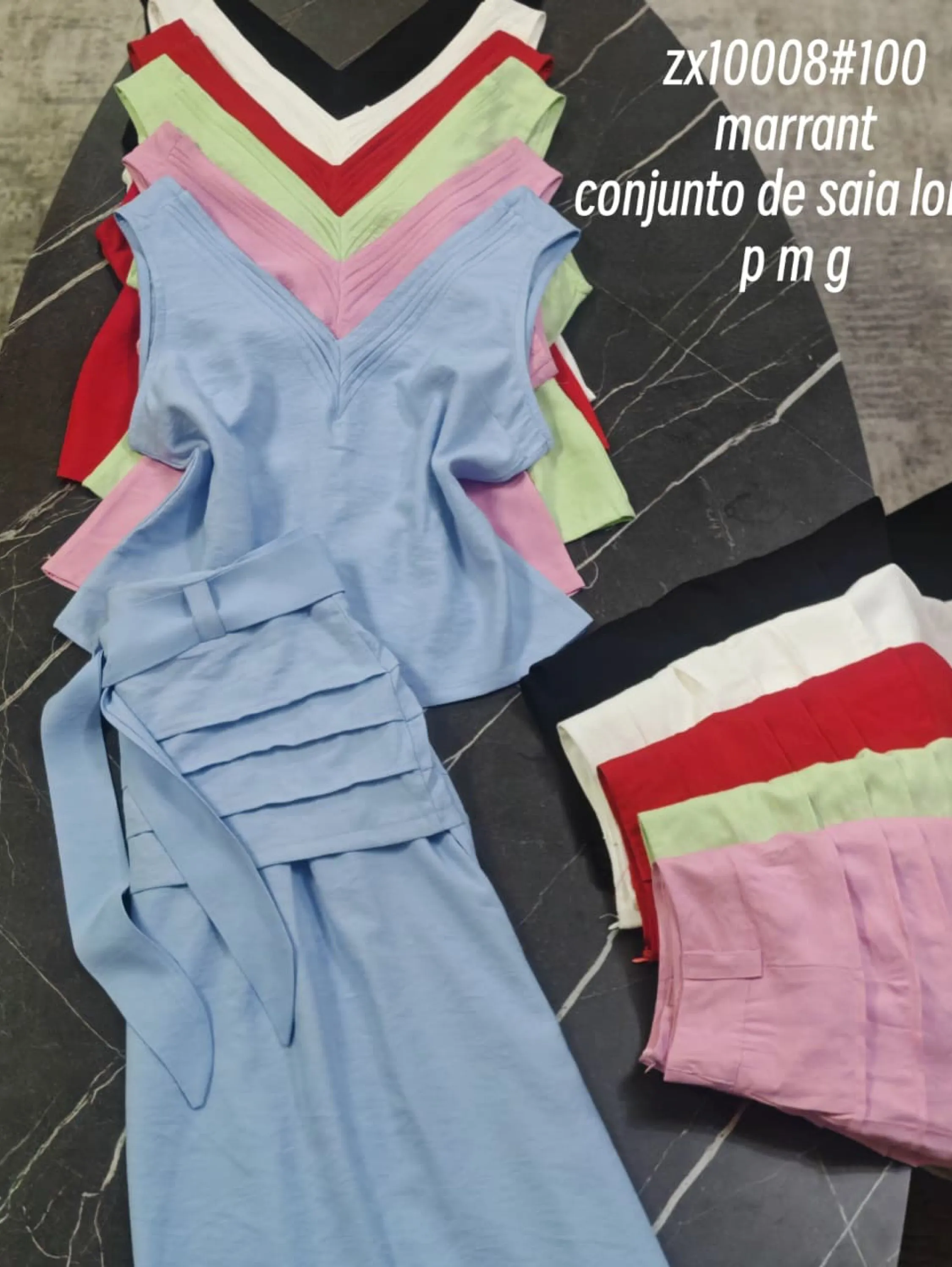 Conjunto de marrant regata com saia longo conjunto vermelho