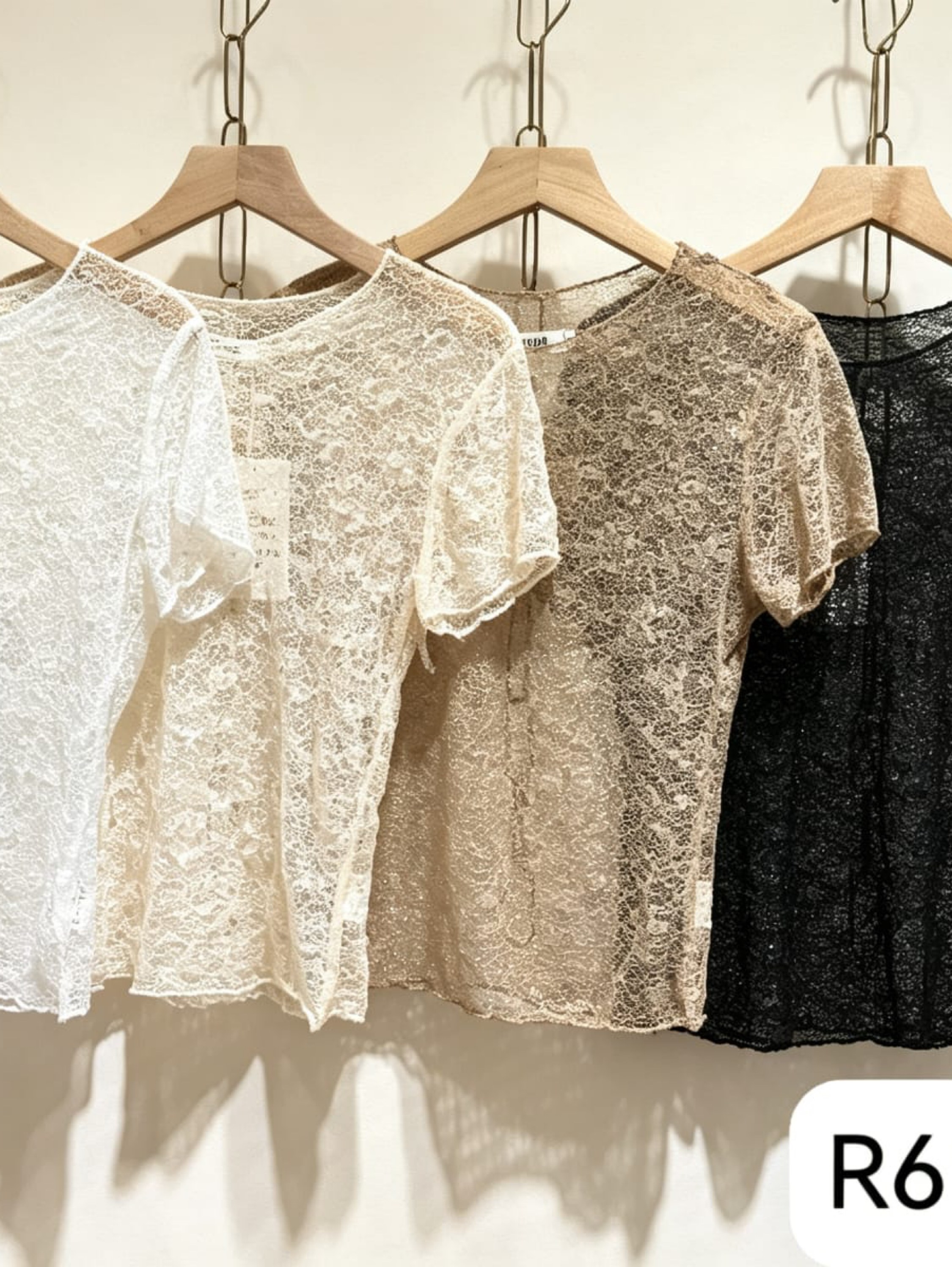 blusa de renda manga curto importado