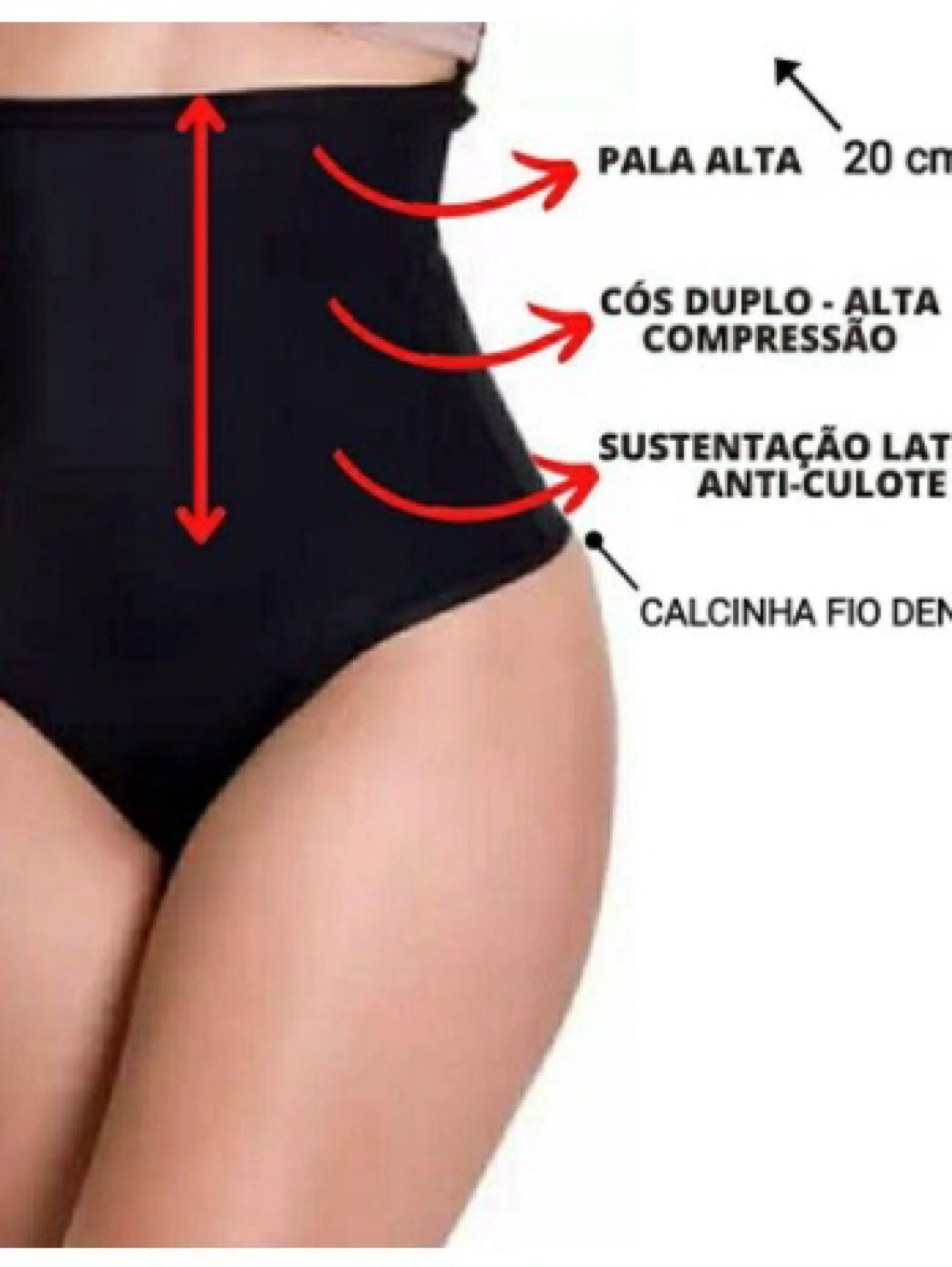 Calcinha Cinta Cós Alto modeladora Gestante Pós Parto