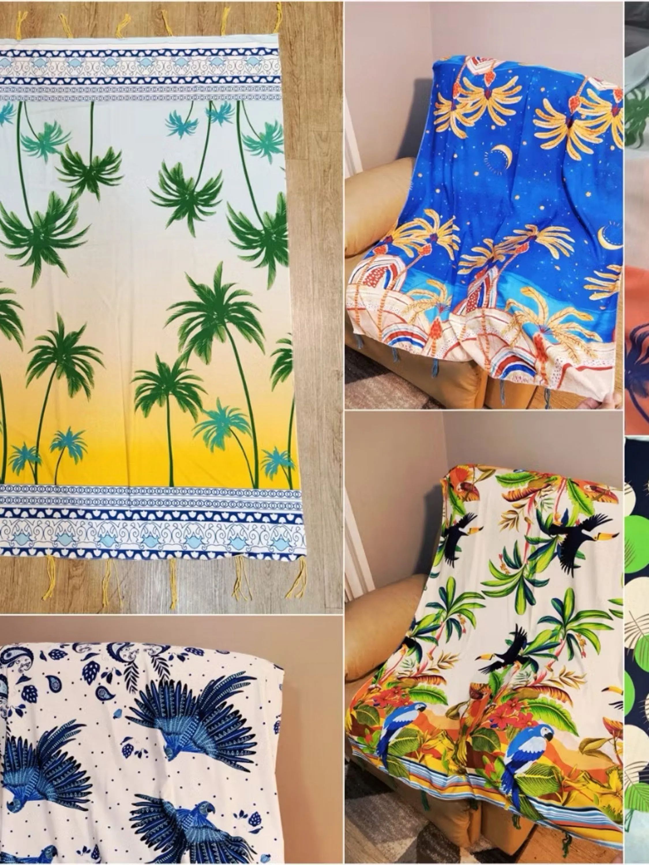 Canga De Praia Estampado Com Franjas Multicoloridas Com Variações De Estampas Escolher 100 X 150cm Moda De Praia