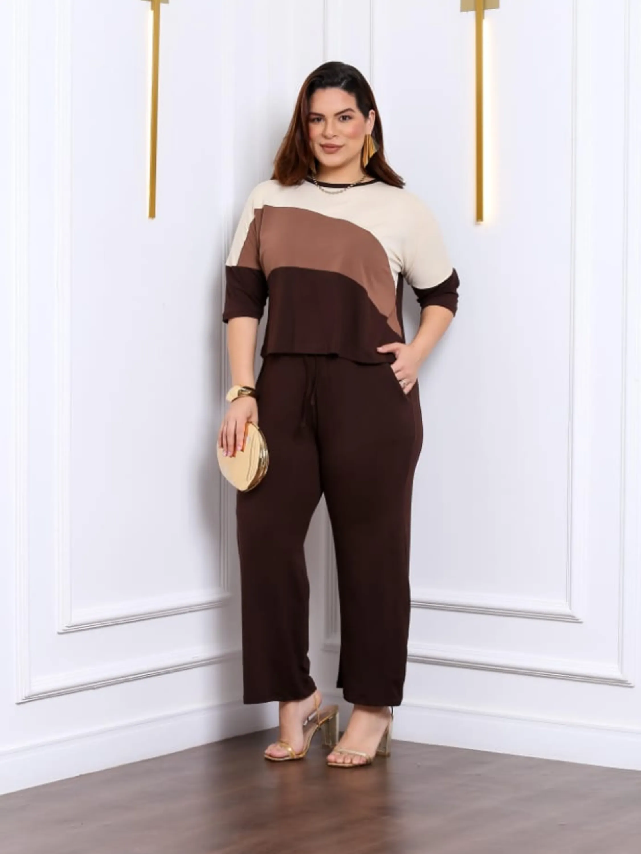 Conjunto em Viscolycra Plus Size veste G1 do 42 ao 48
