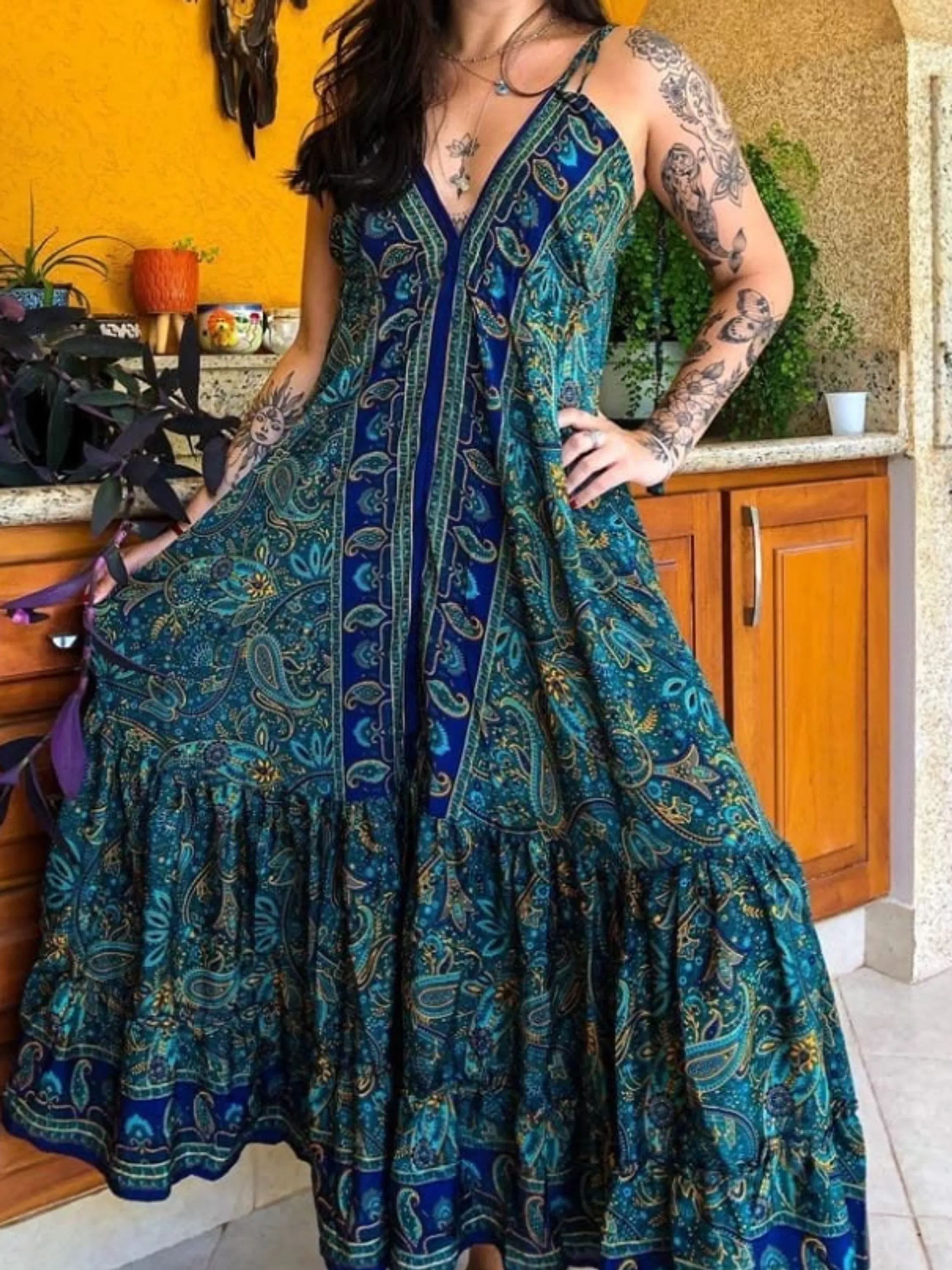 Vestido Indiano em Seda de Alta Qualidade