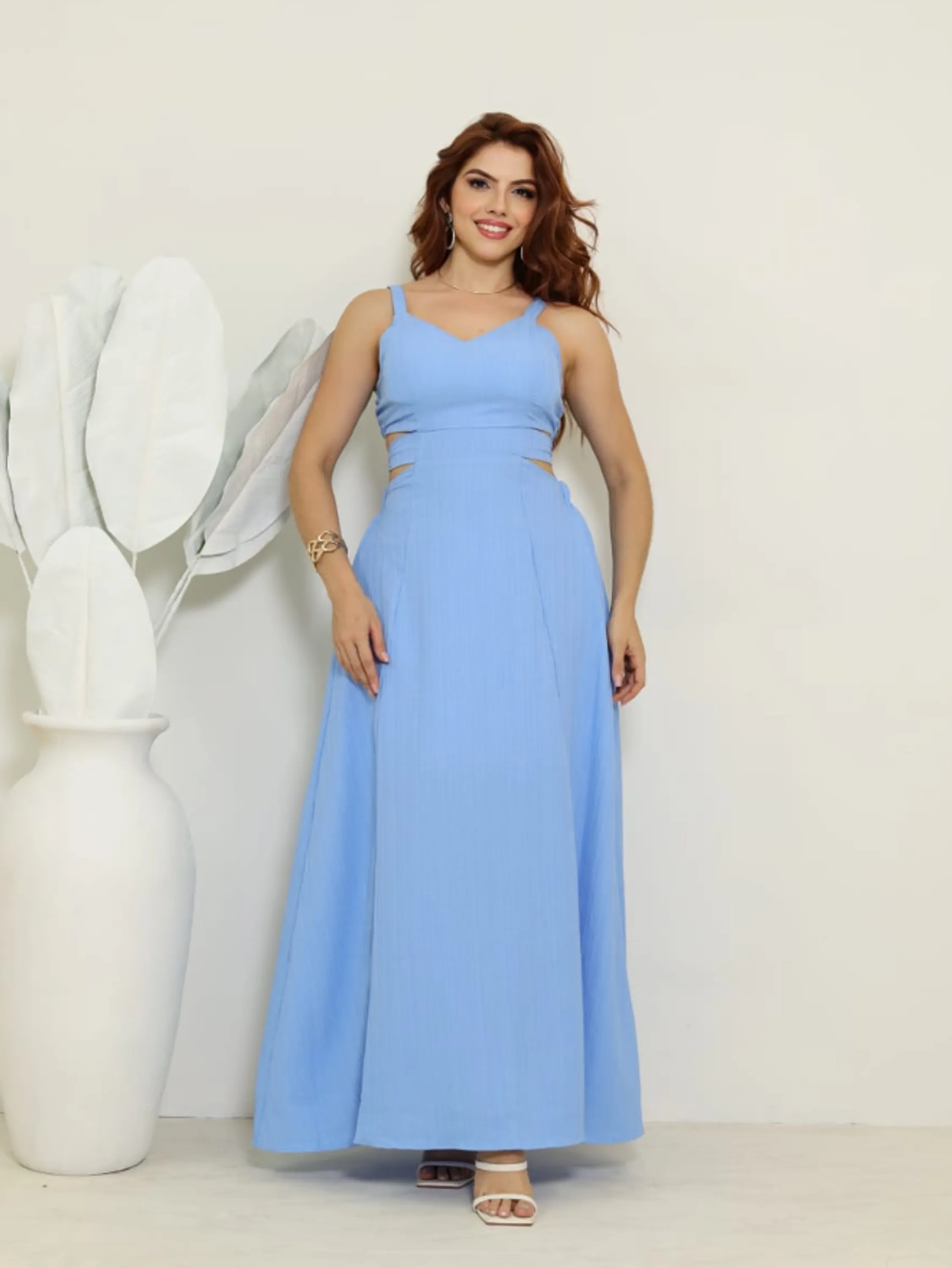 Vestido em Tecido Duna Onda REF. 7636