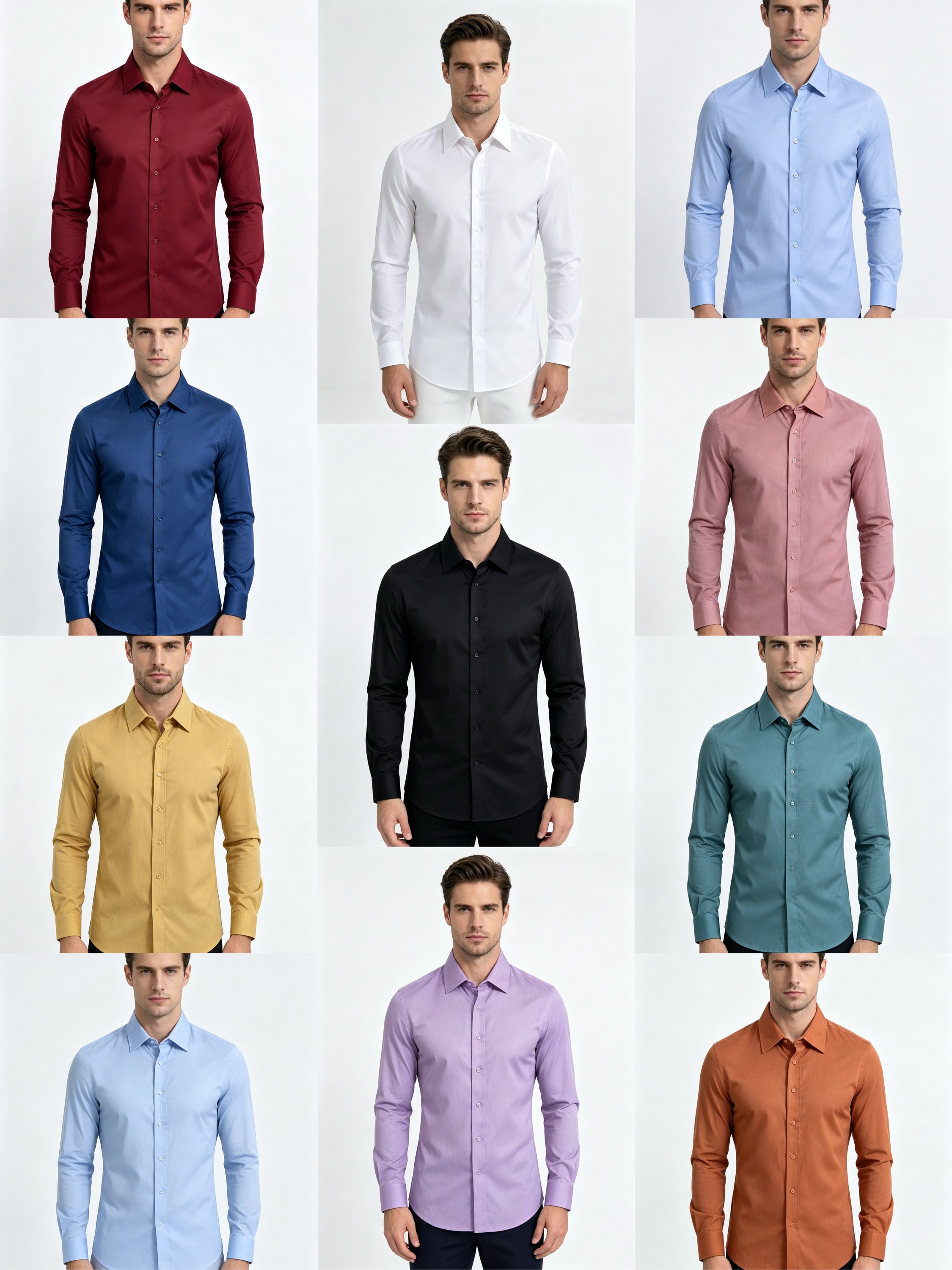 Camisa Social Masculina Manga Longa Slim Fit