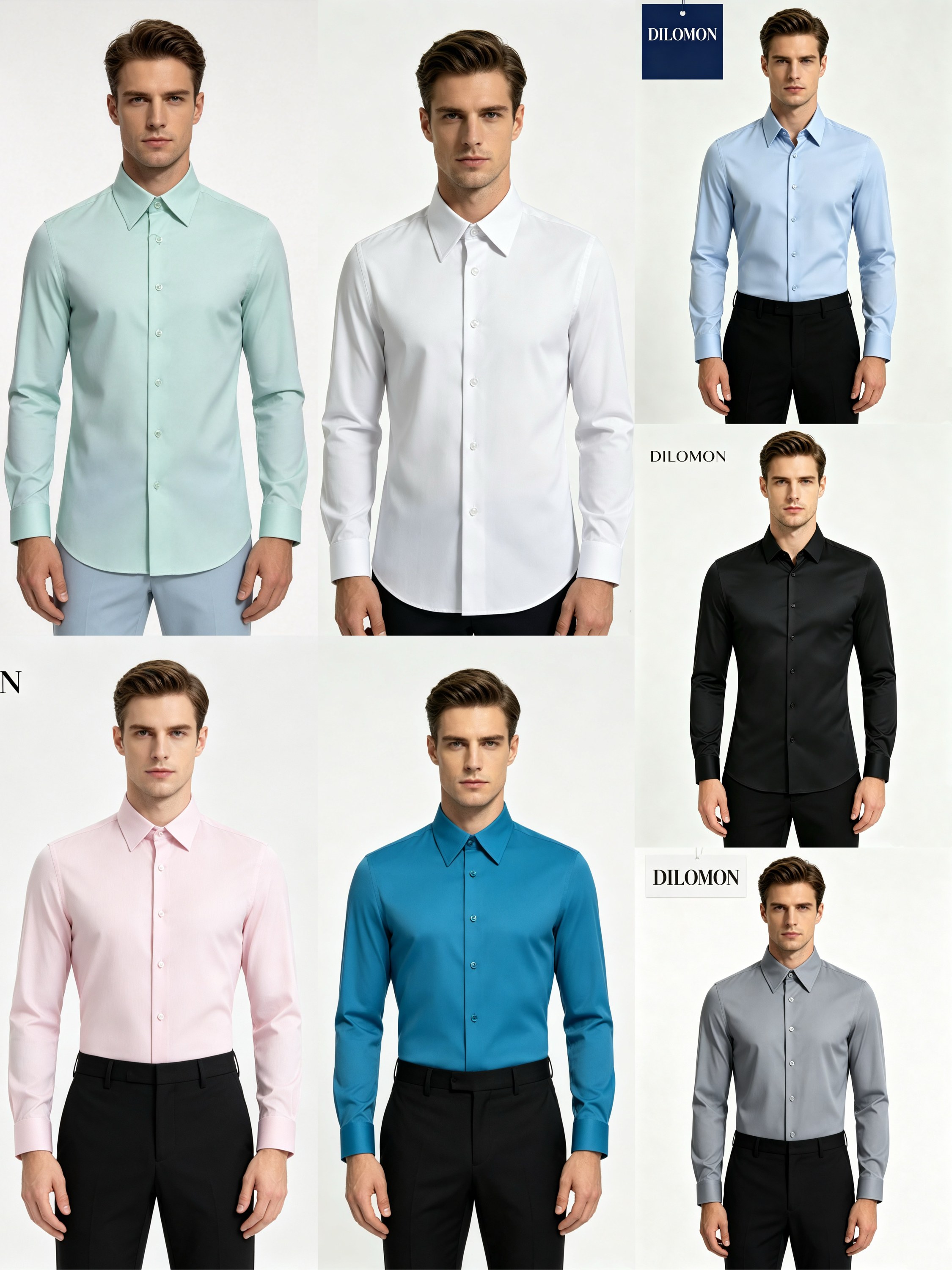 Camisa Social Masculina Manga Longa Slim Fit