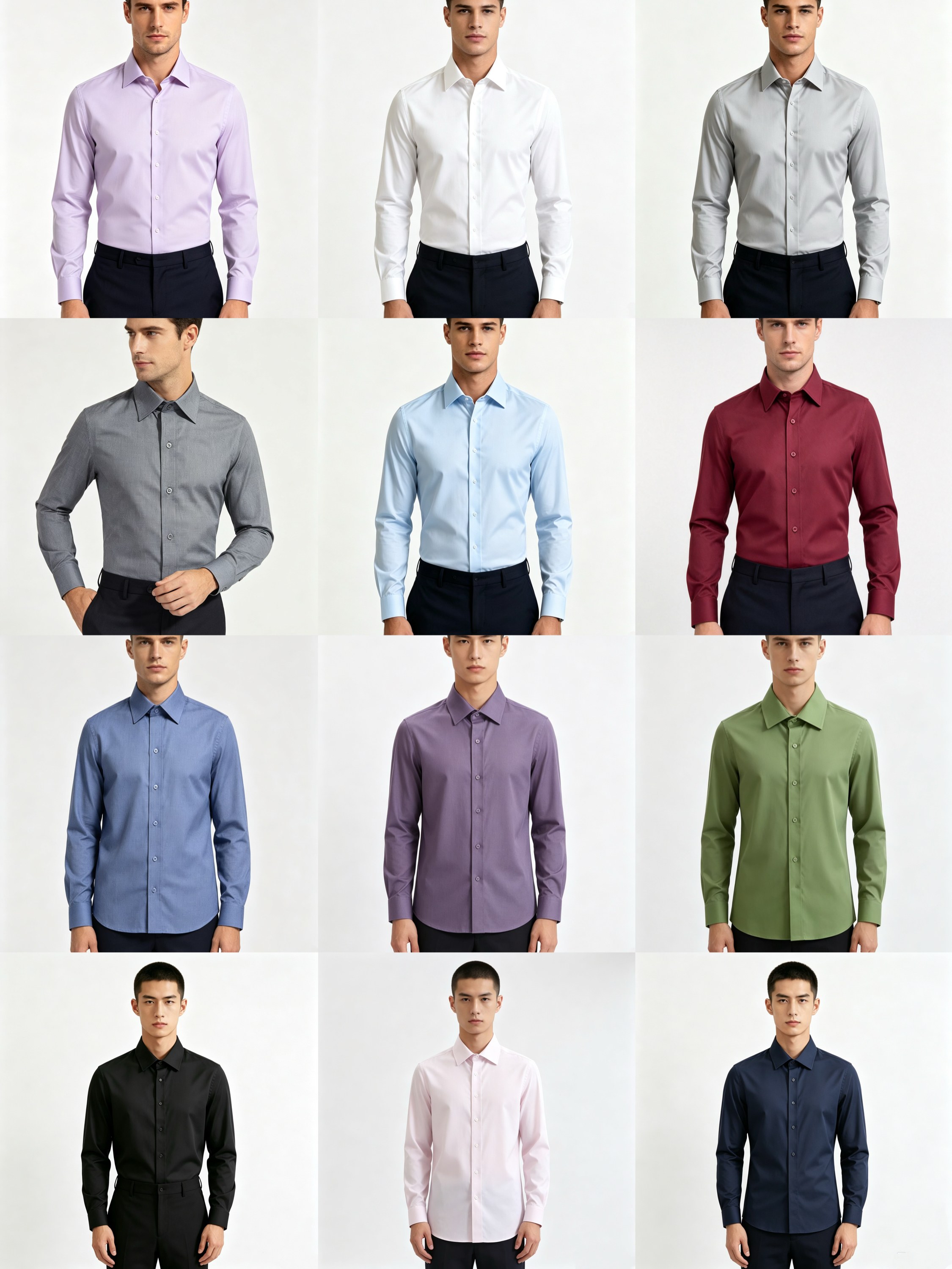 Camisa Social Masculina Manga Longa Slim Fit