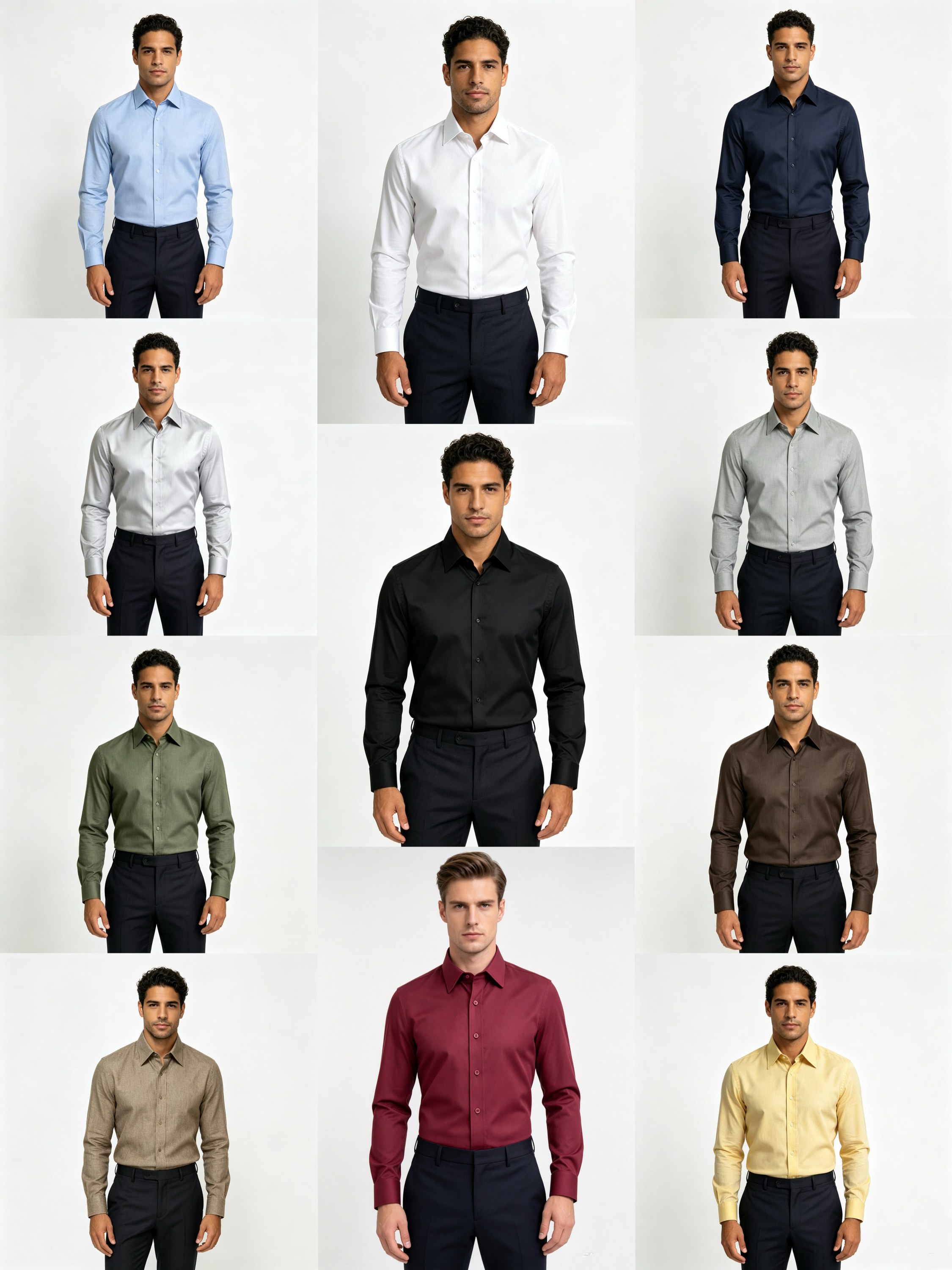 Camisa Social Masculina Manga Longa Slim Fit