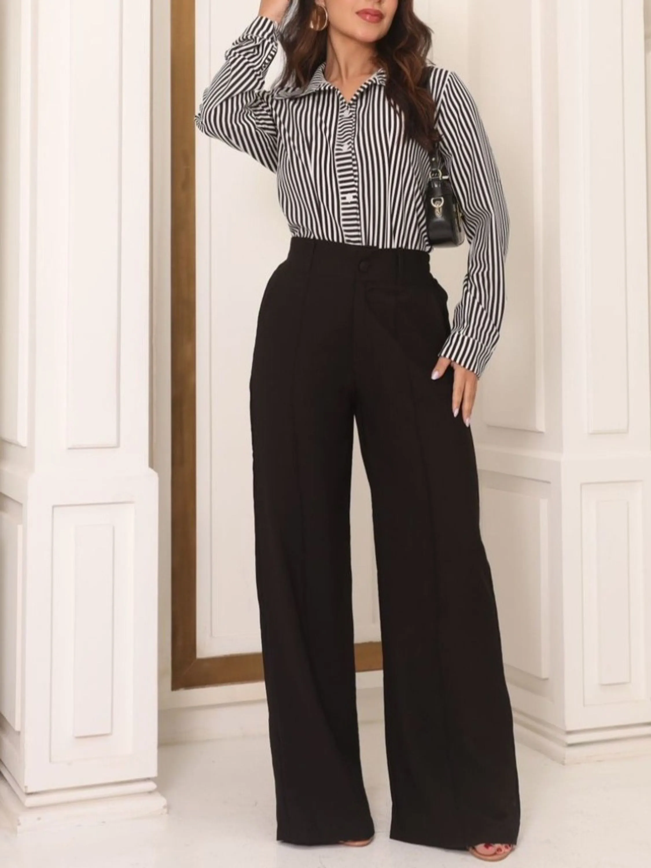 Calça Pantalona Alfaiataria P ao GG