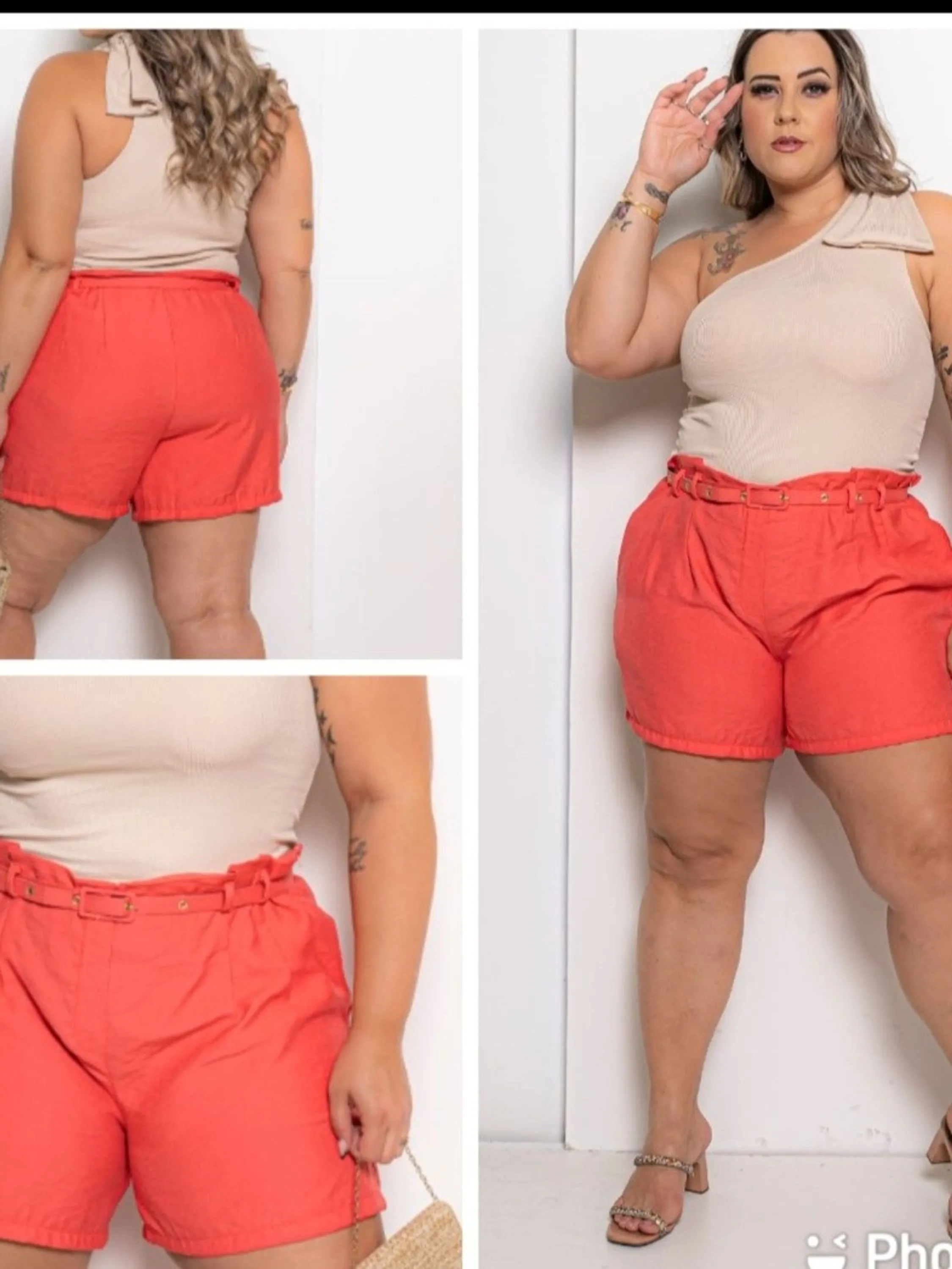 Short Plus Size alfaiataria G1 ao G3