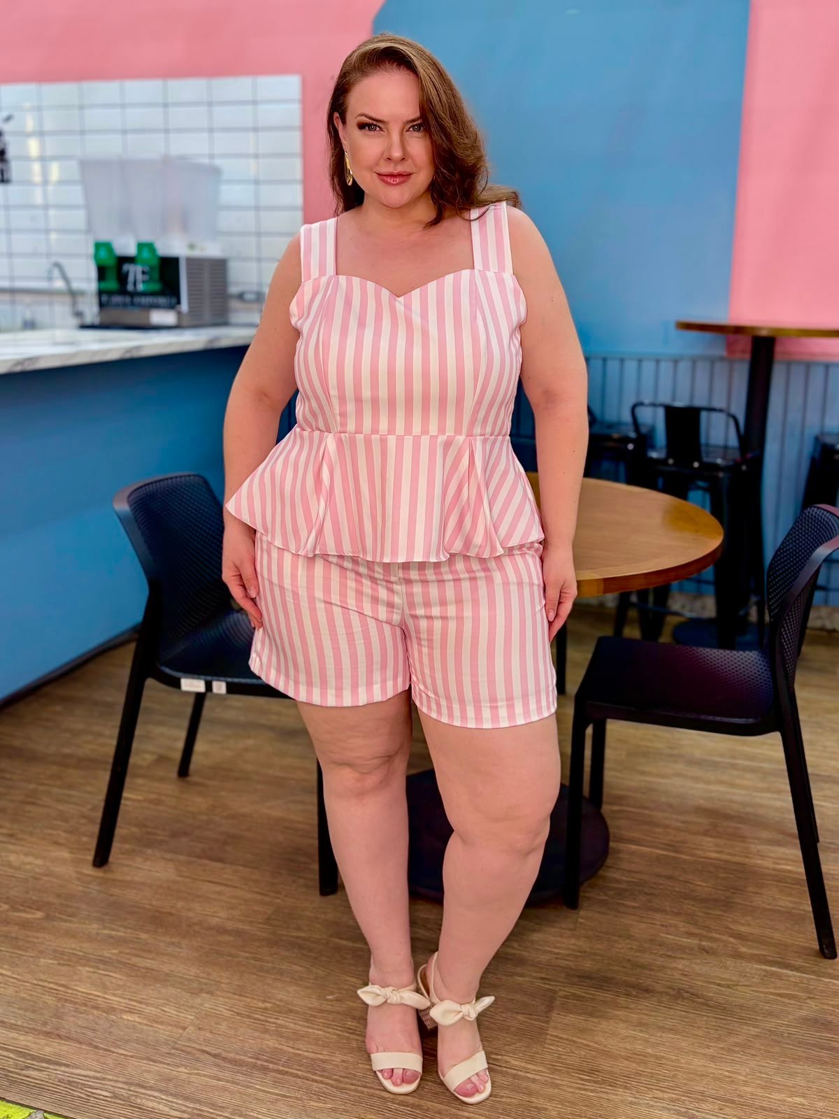 Conjunto Nubia listrado - Plus size G1 ao G3