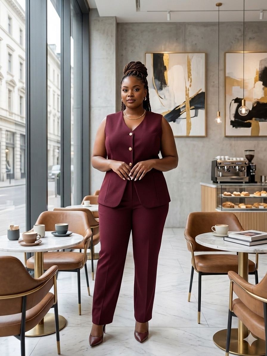 Conjunto Social karina- Colete e Calça- Alfaiataria