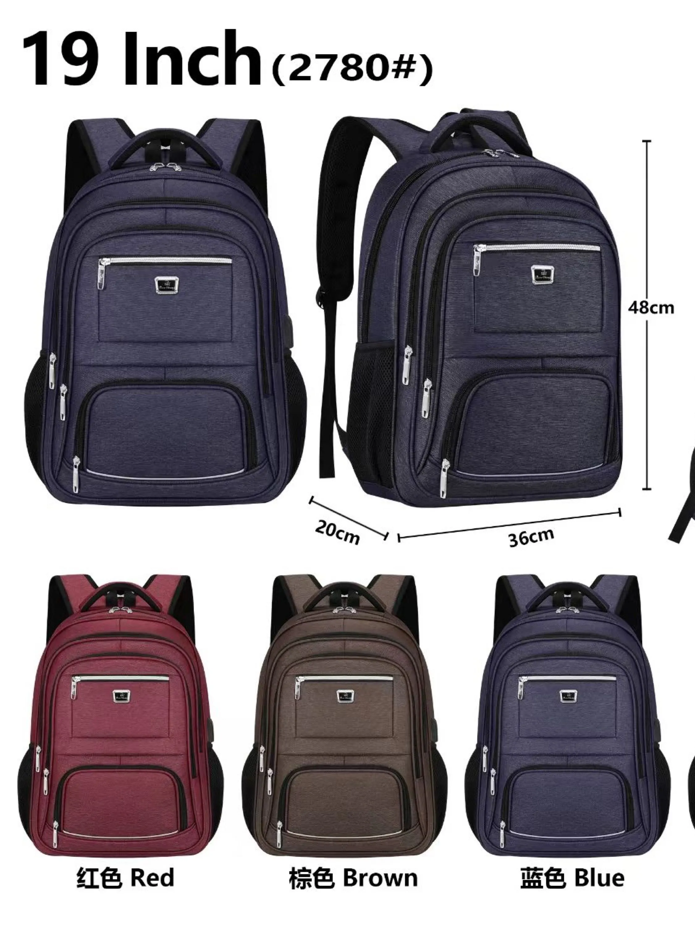 2780–Mochila Impermeavel Executiva Reforçada Notebook Cabo de Couro