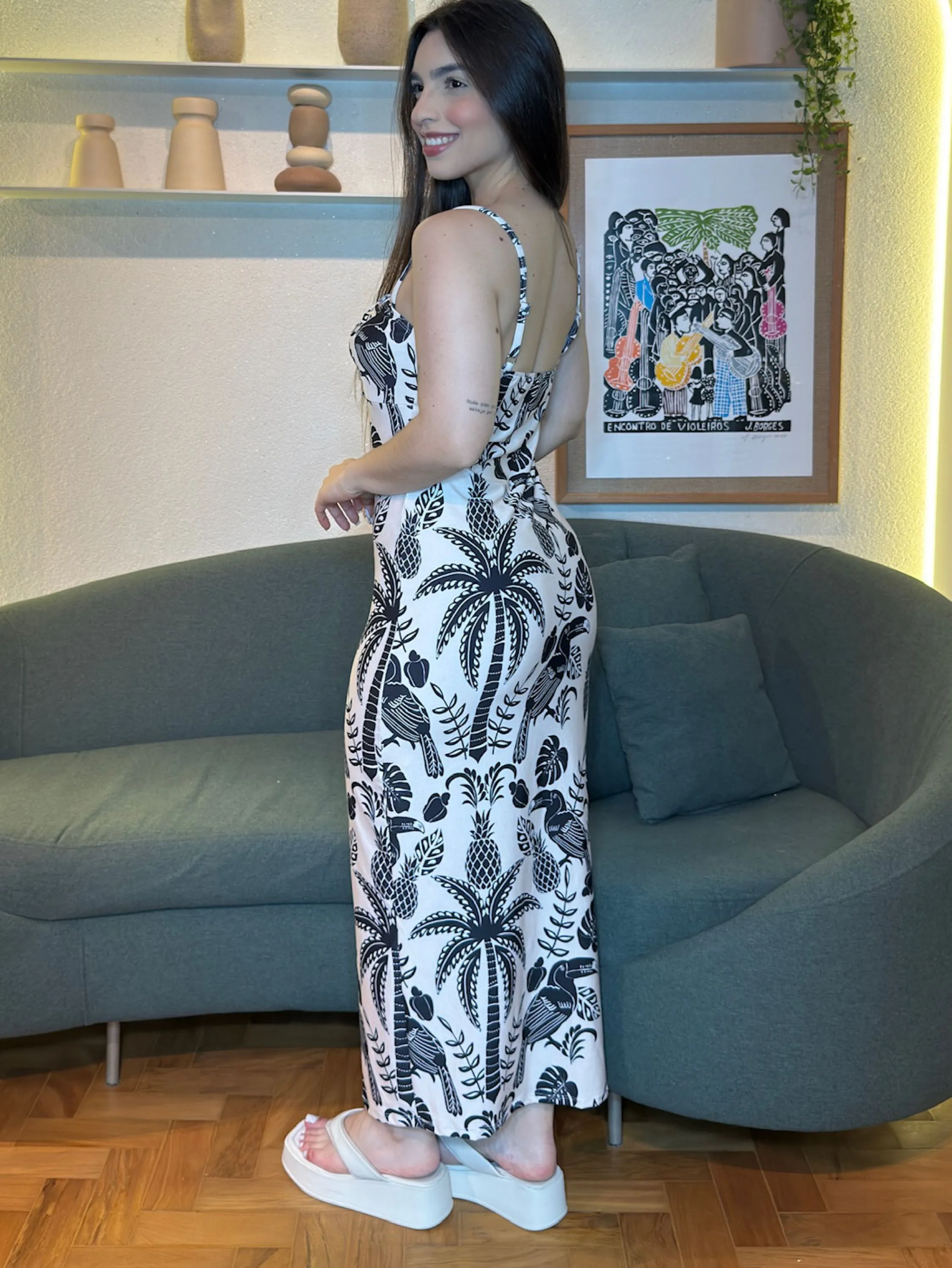 Vestido Virgínia estampado