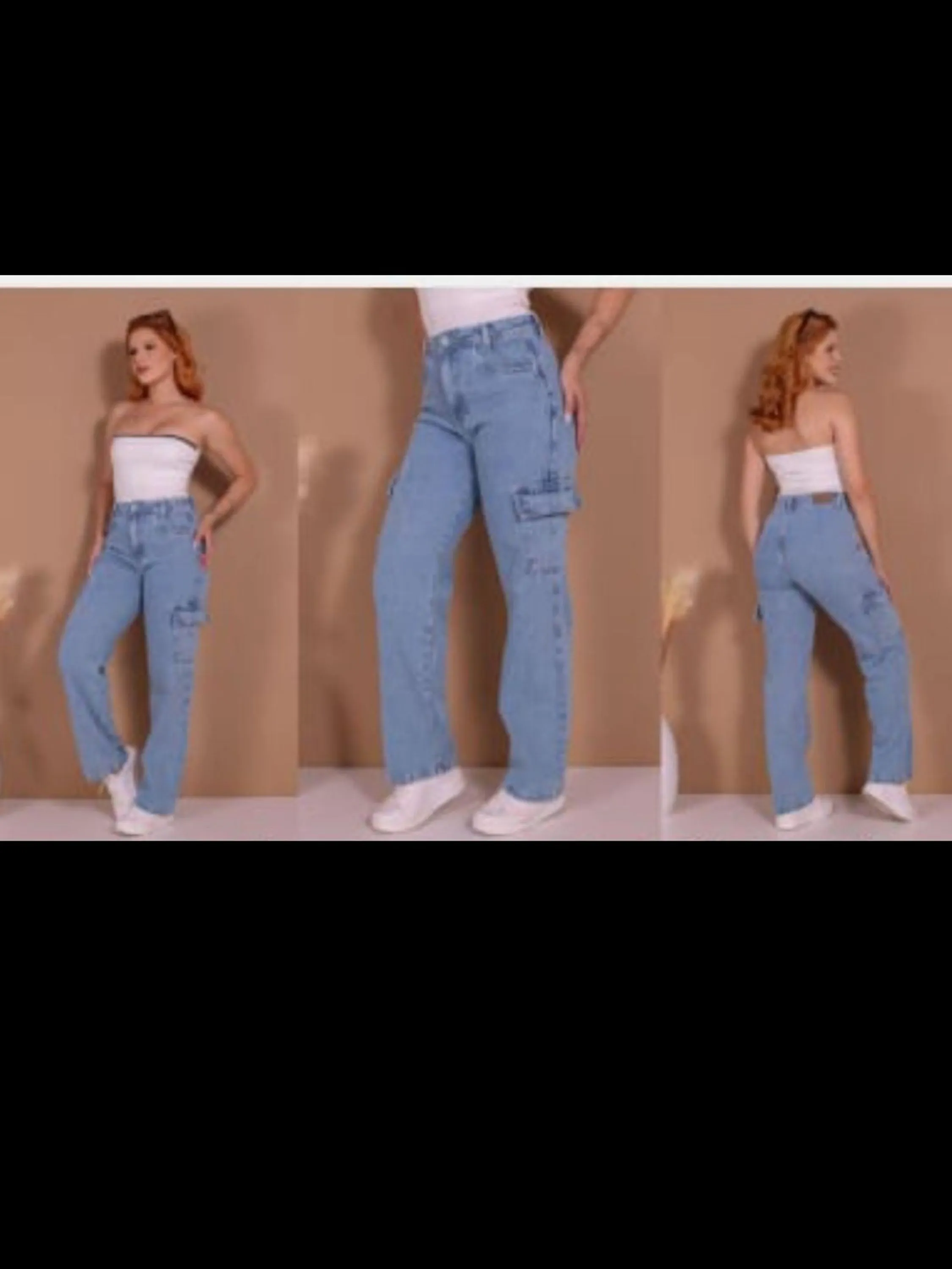Calça cargo sem elastano