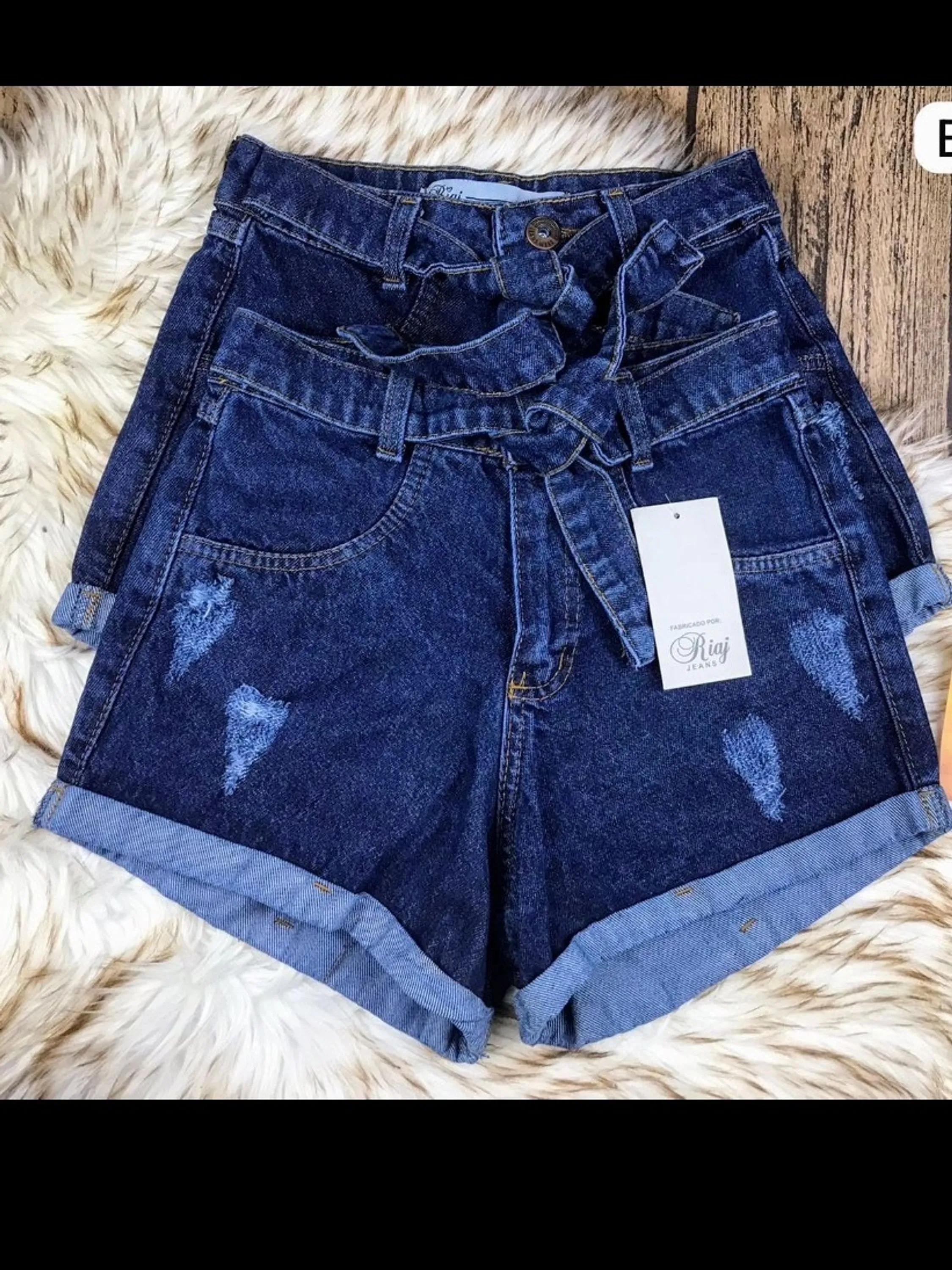 Short jeans sem elastano