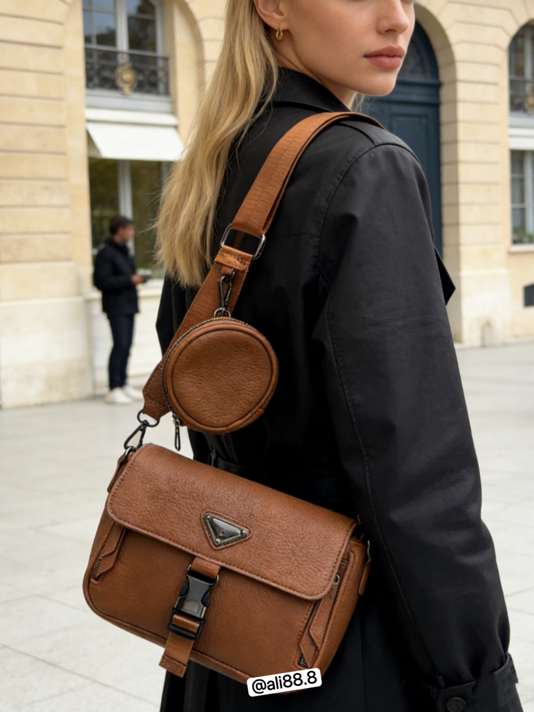 Bolsa com bolsinha de moeda e alça de tecido AL-870