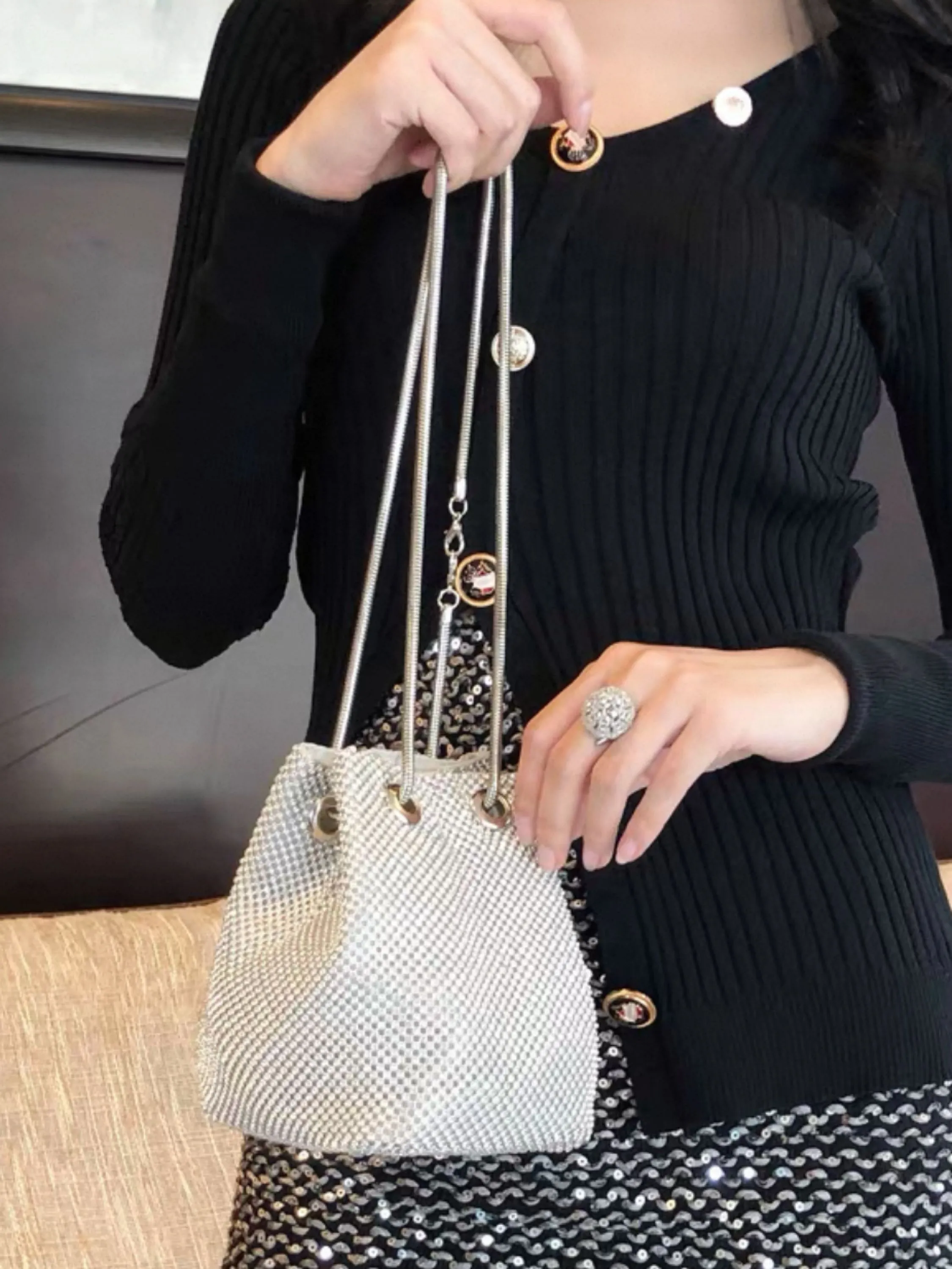 Bolsa de strass pra sair a noite AL-89