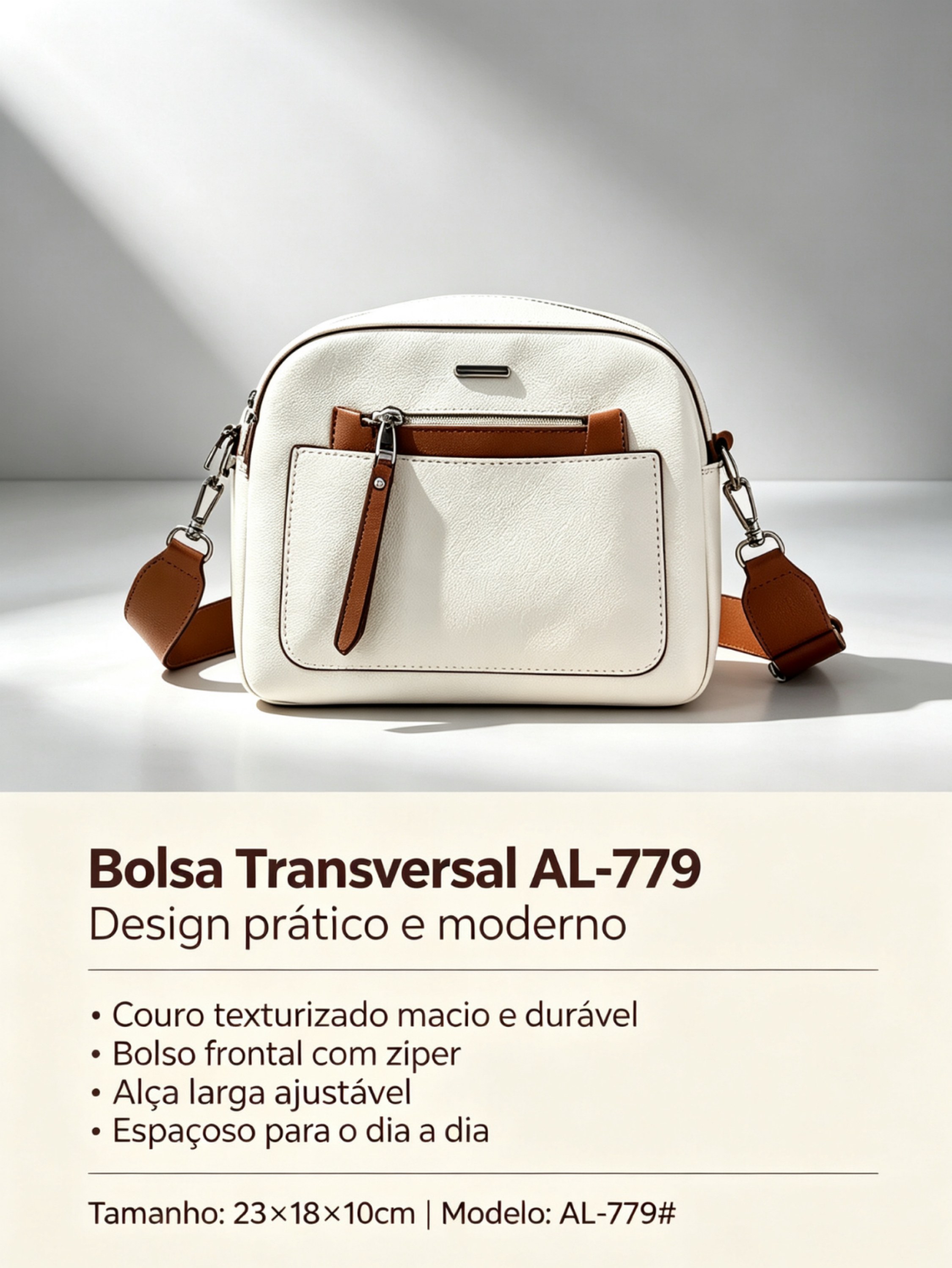Bolsa Transversal com 3 repartições AL-779