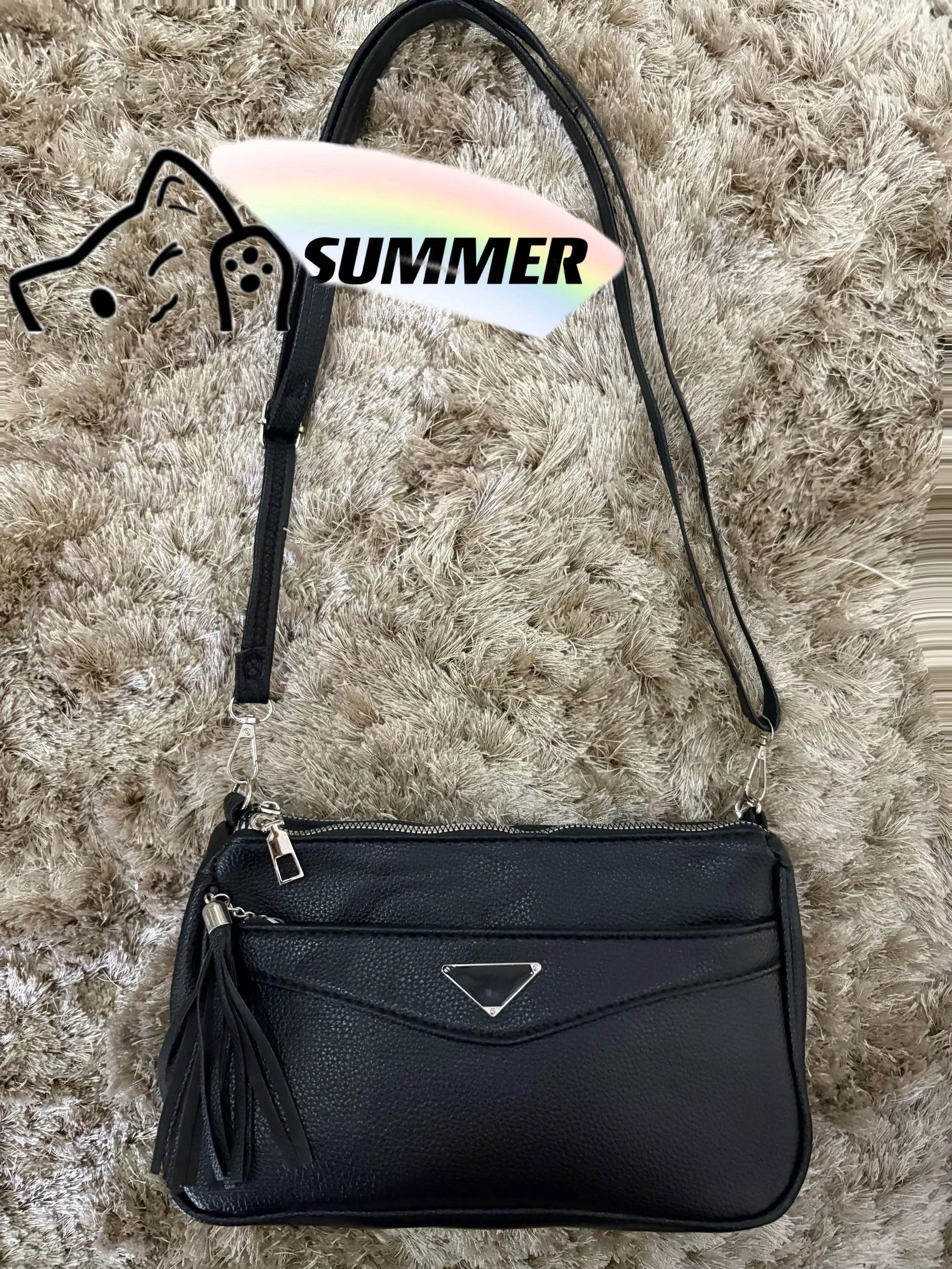 Bolsa com 4 zíperes e com alça comprida AL-1238