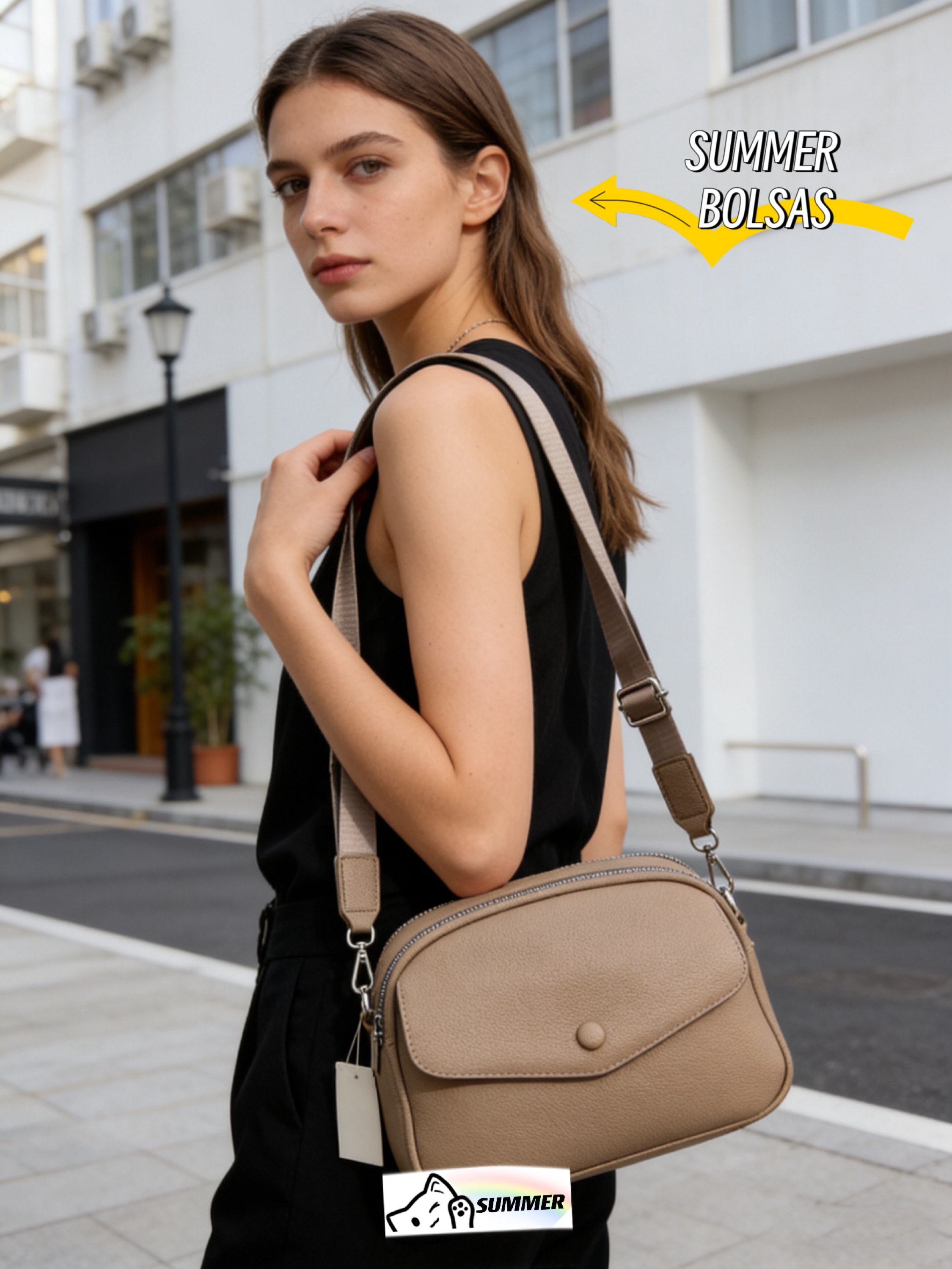 Bolsa básica com repartições e alça comprida AL-732