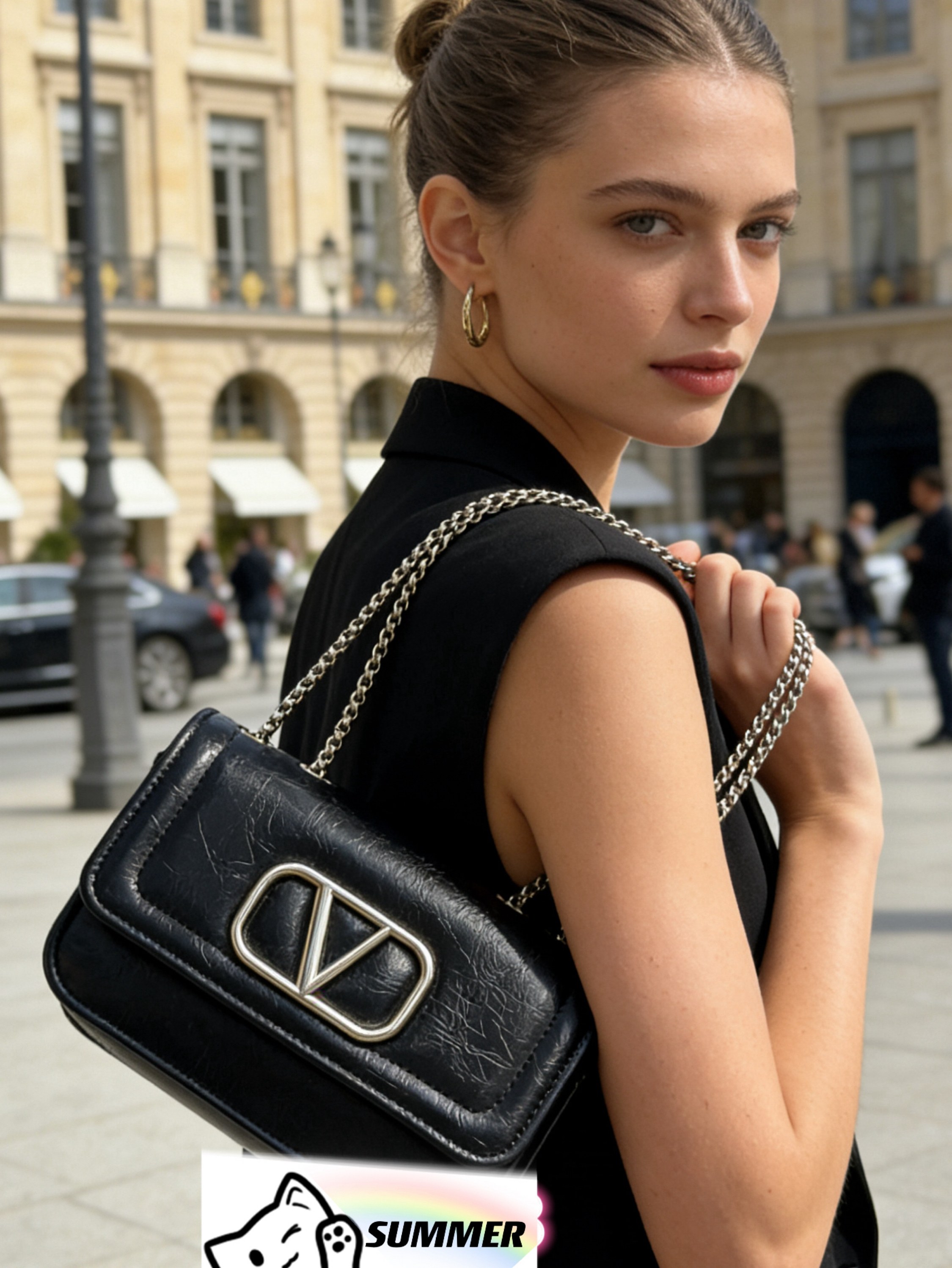 Bolsa inspiração Valentino com alca de corrente AL-1274