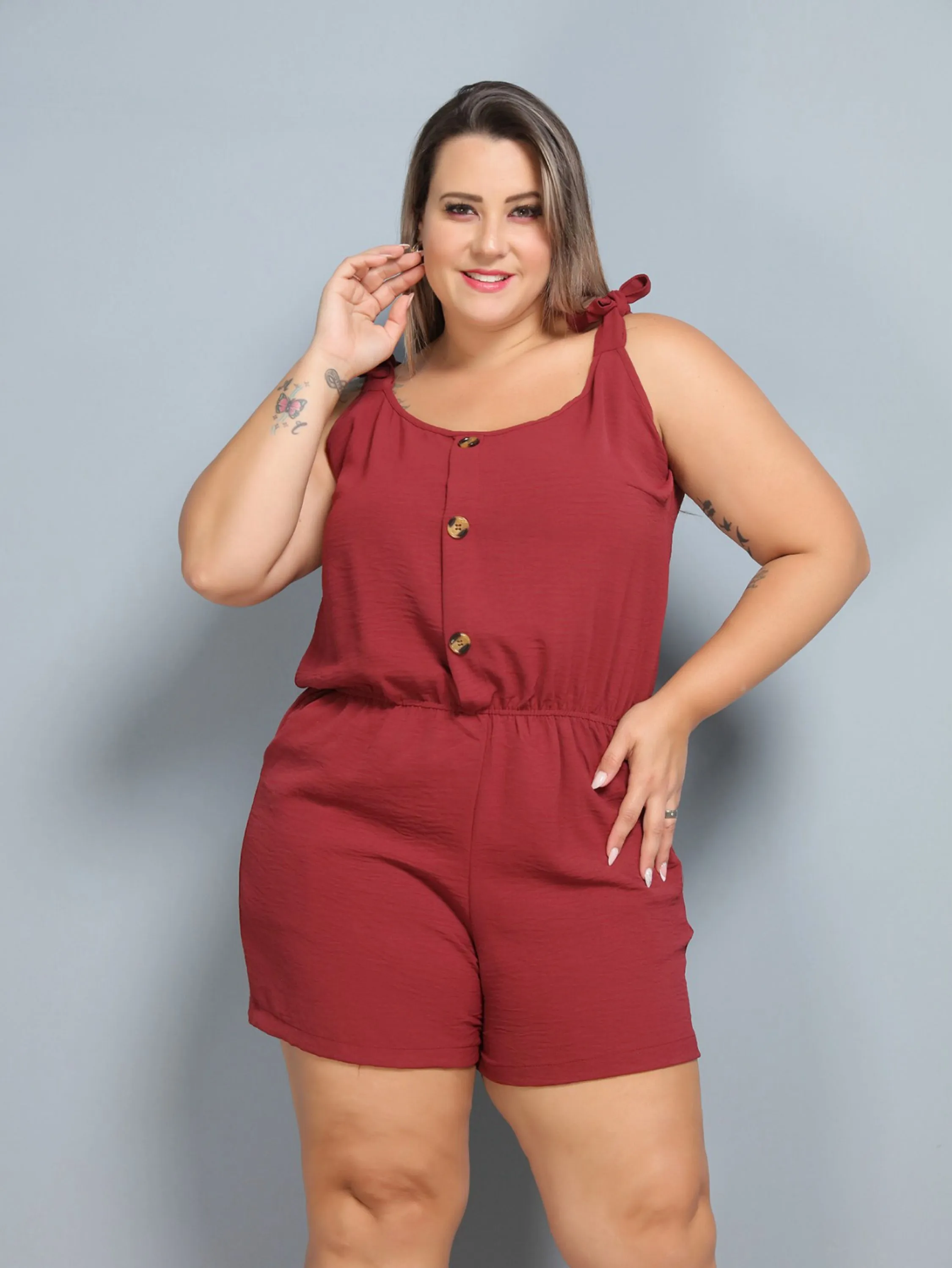 Macaquinho Curto Short Macaçao Femininas Plus Size  22