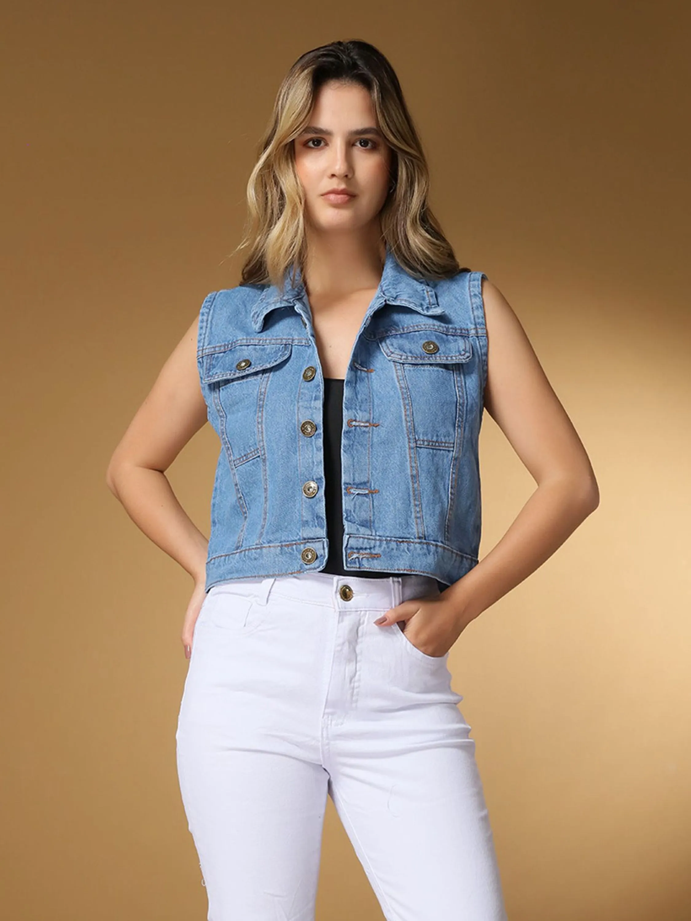 Colete Jeans Feminino Curto 122