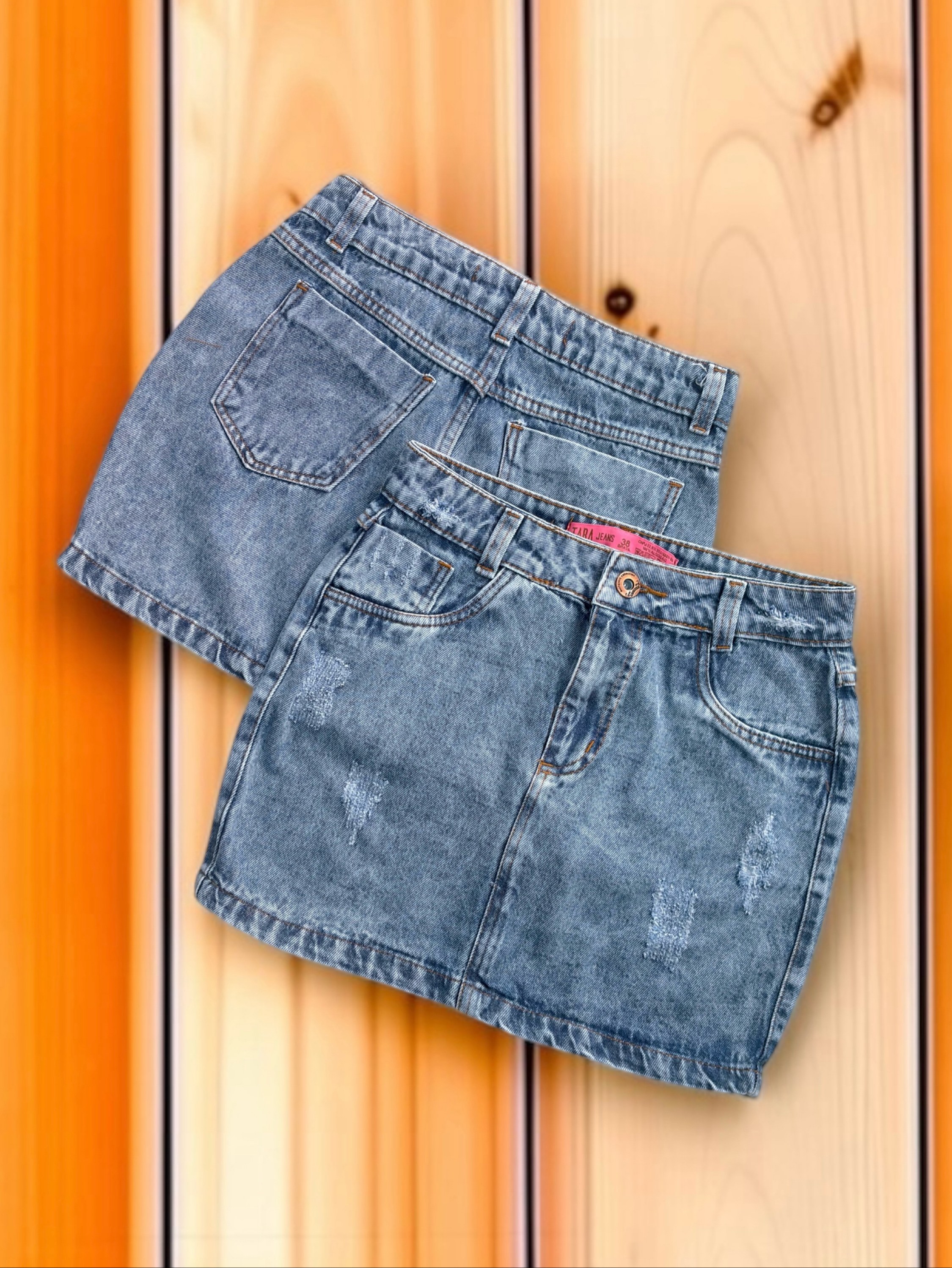 Saia jeans feminina Clara