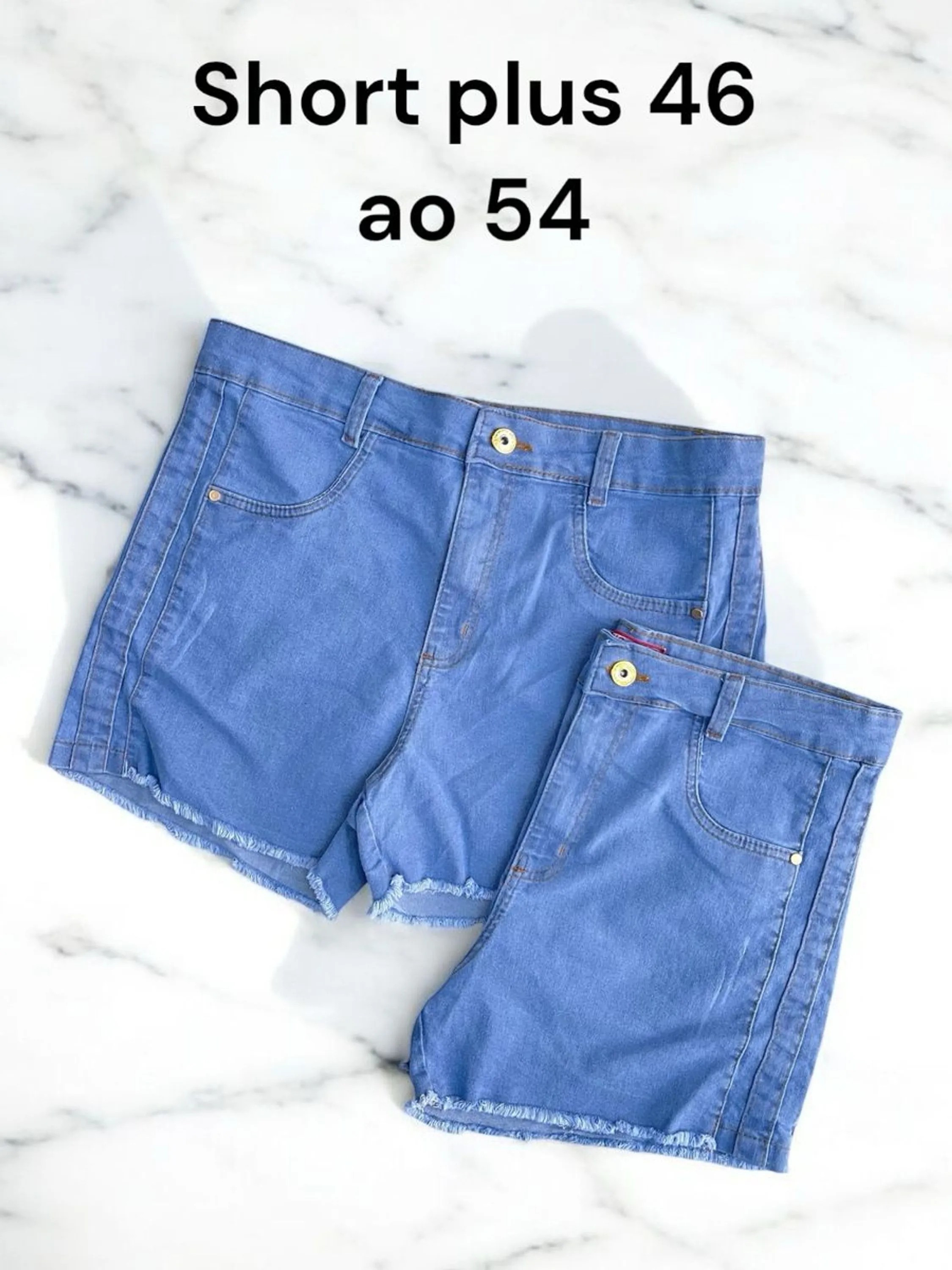 SHORT PLUS FEMININA COM LYCRA JEANS CLARA