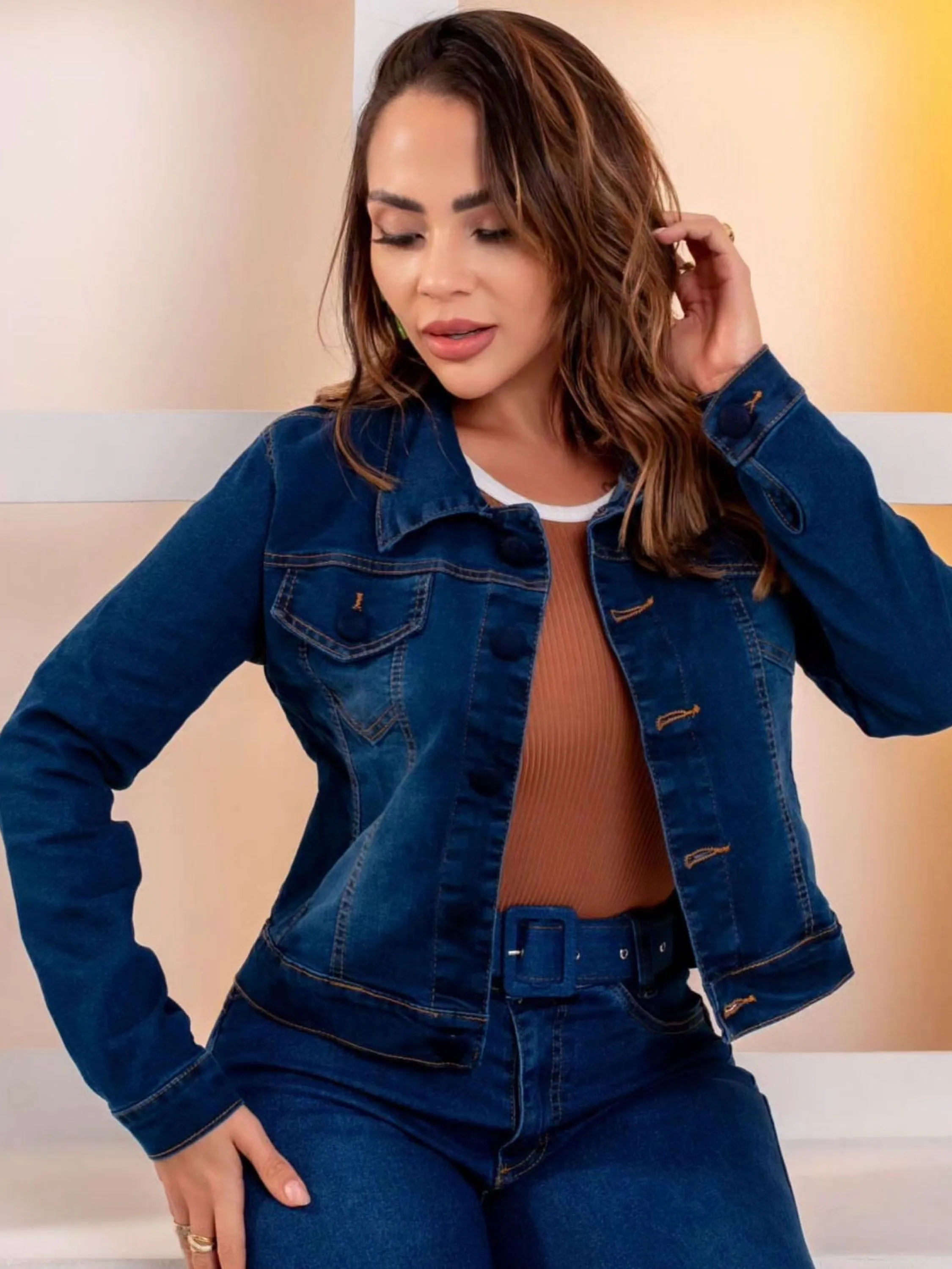 Jaqueta jeans Escura Com lycra (JN 2)