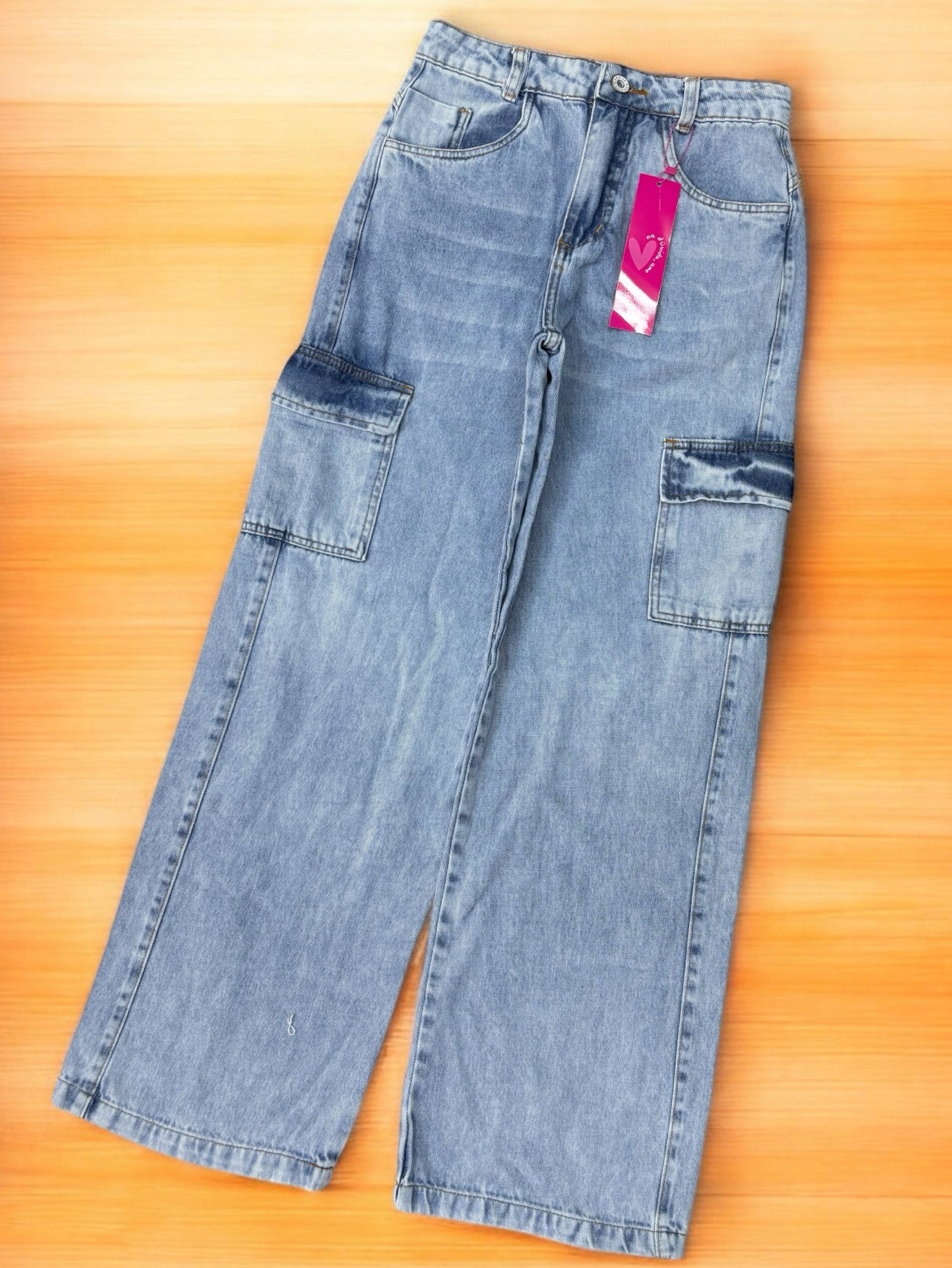 Calca cargo feminina clara nova