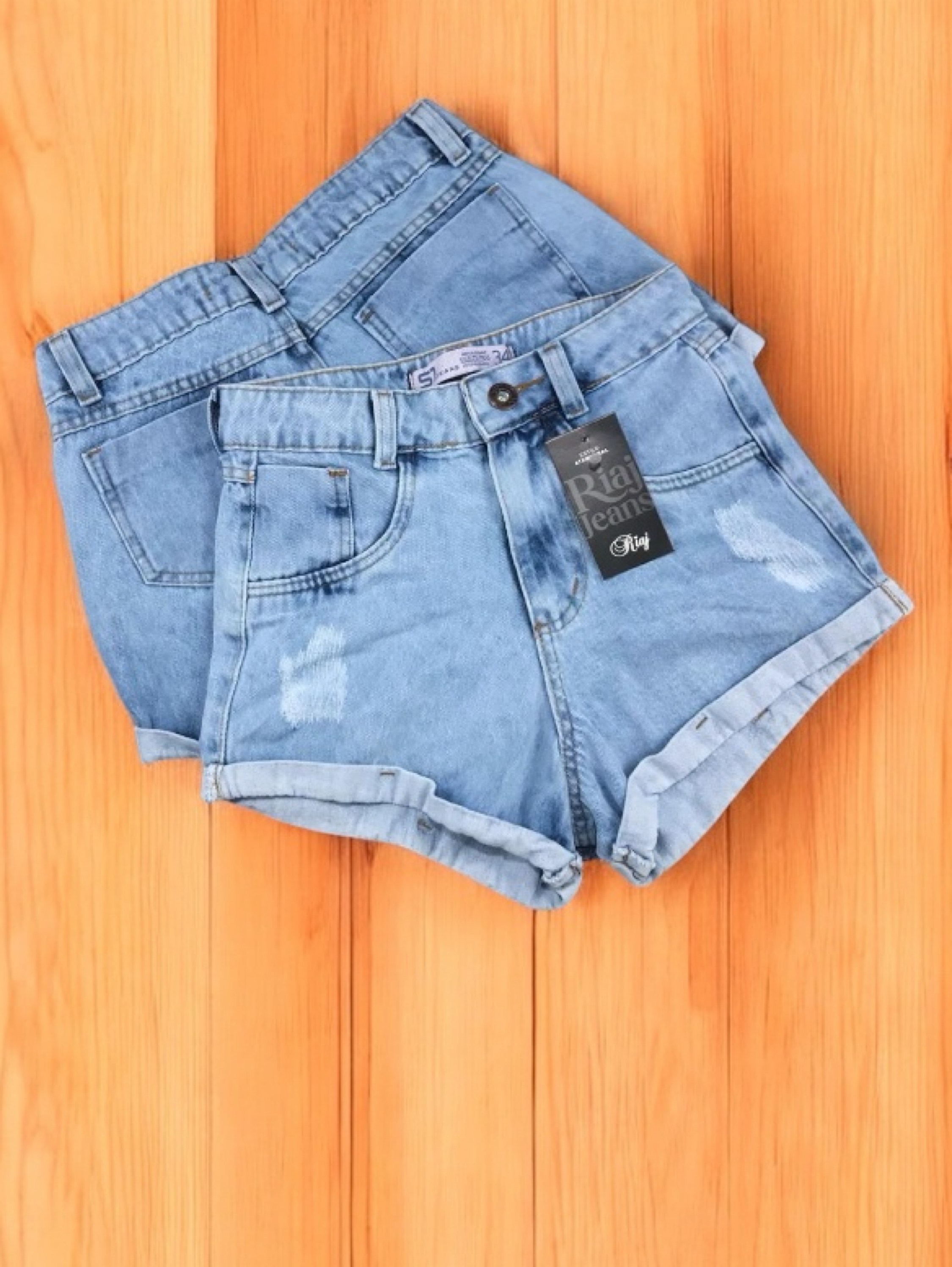 Short jeans Clara barra dobrado