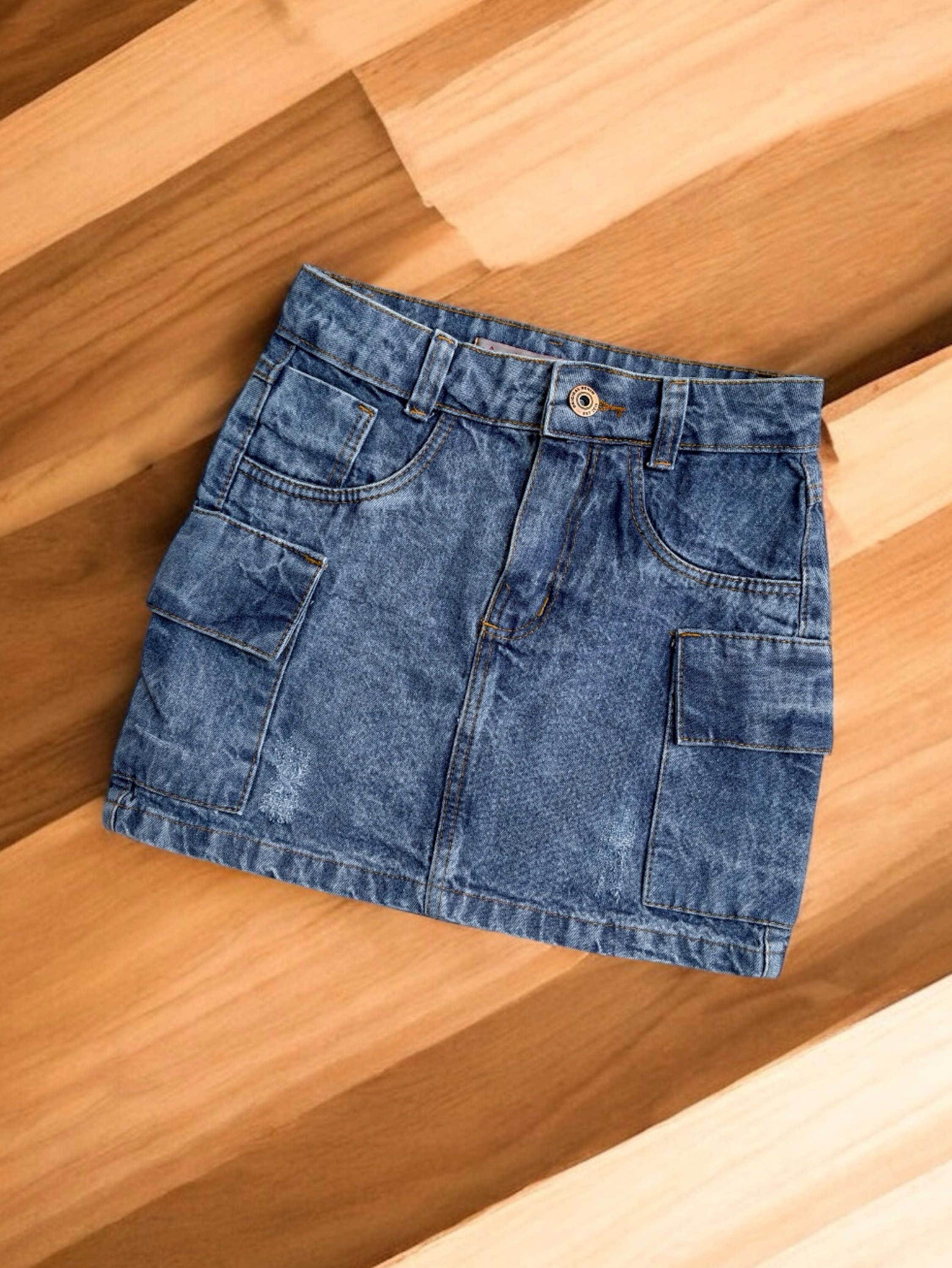 Saia cargo jeans feminina Clara