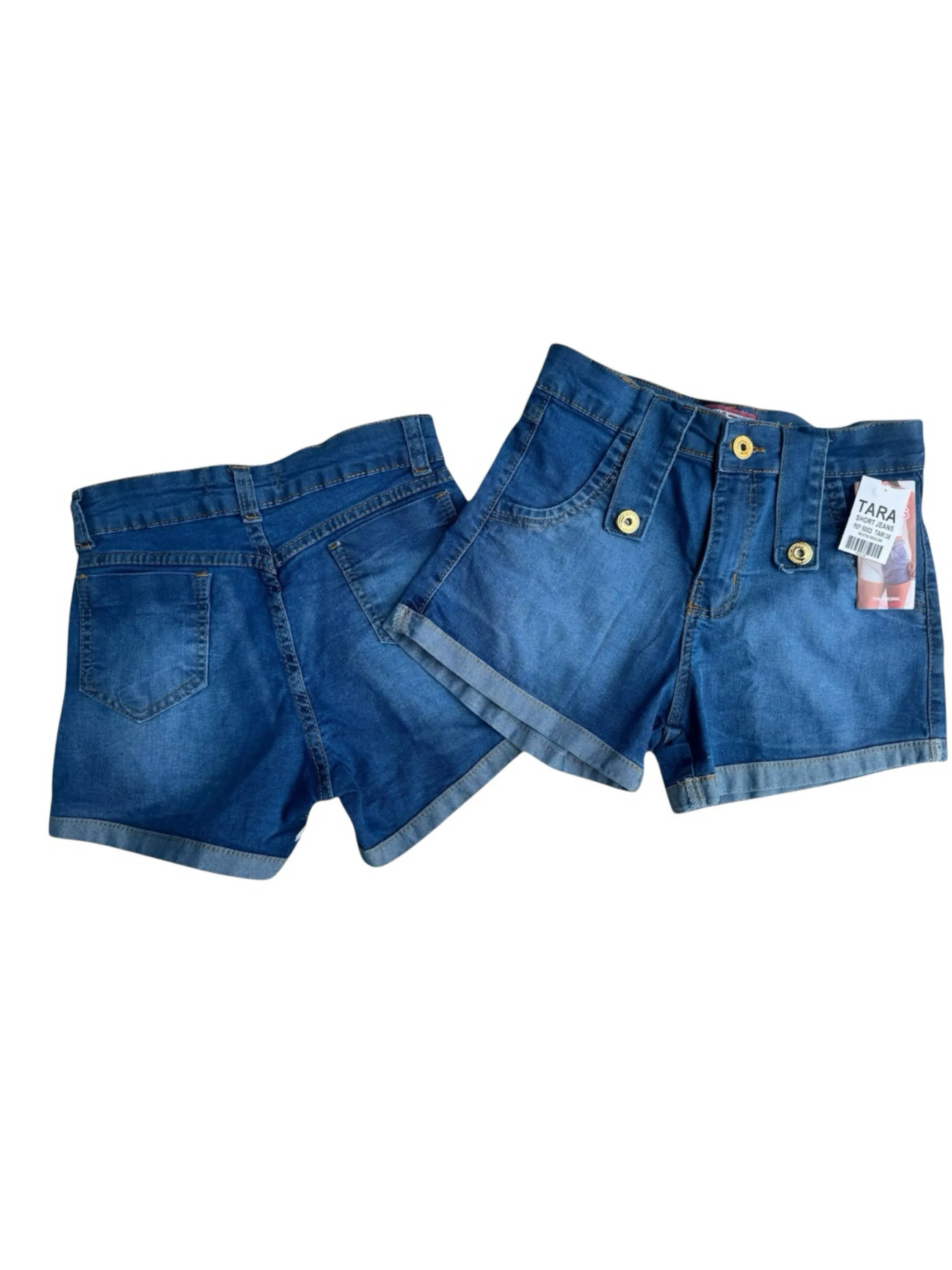 Short jeans com laycra barra dobrado (SH47)