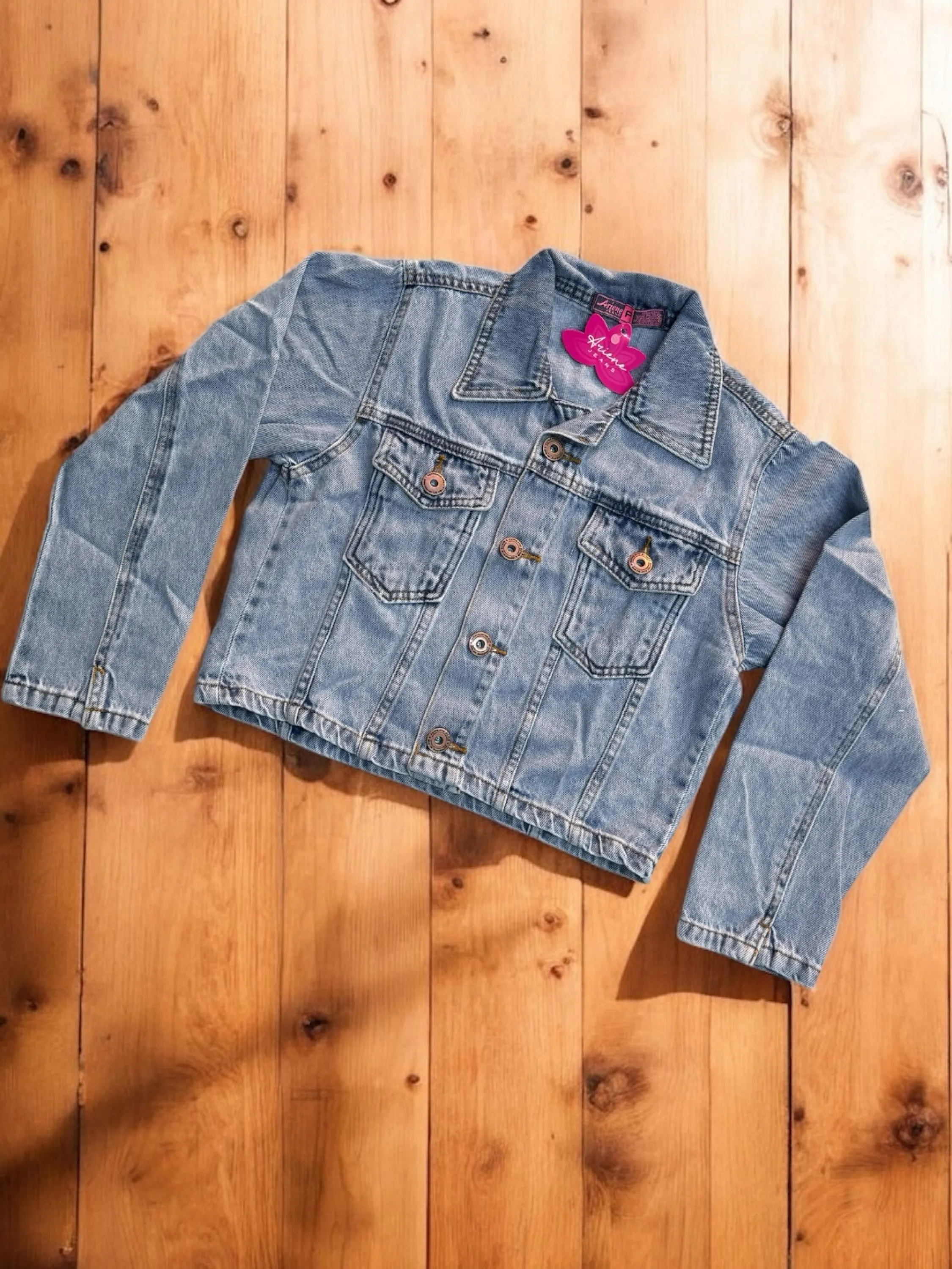 Jaqueta jeans feminina clara