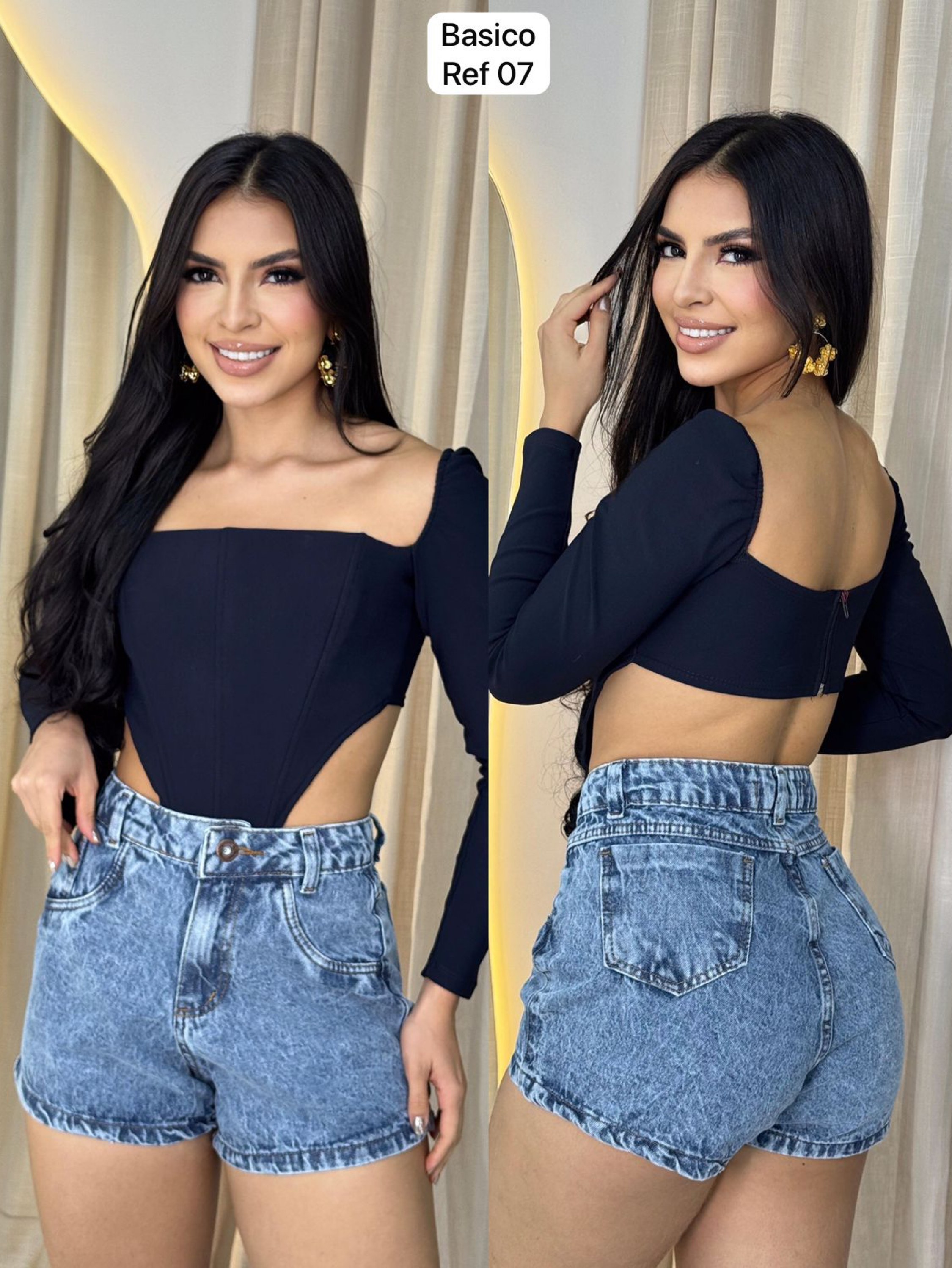 Short jeans feminino marmorizado