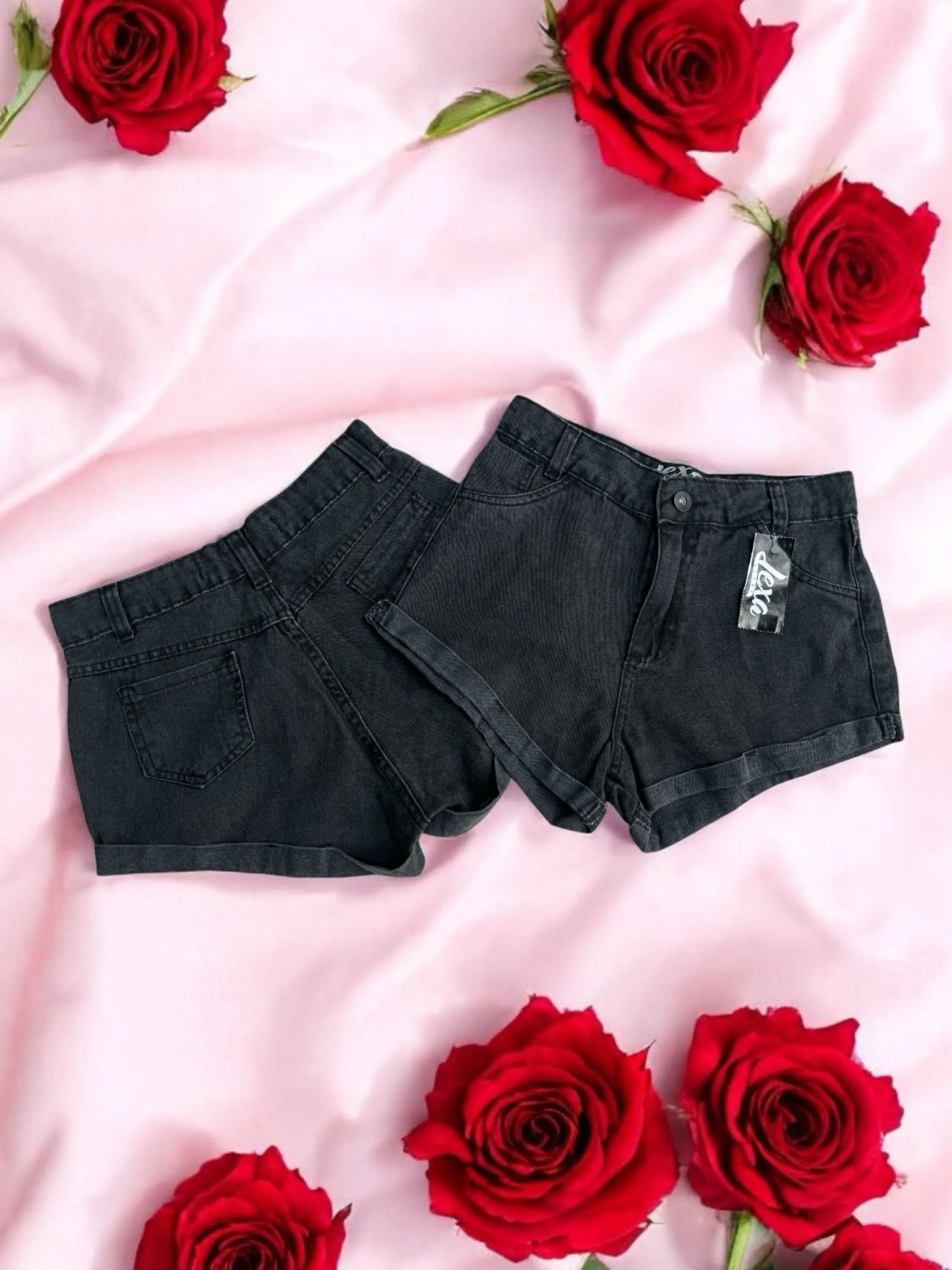 Short jeans grafite preto lisa (SH 46 M)