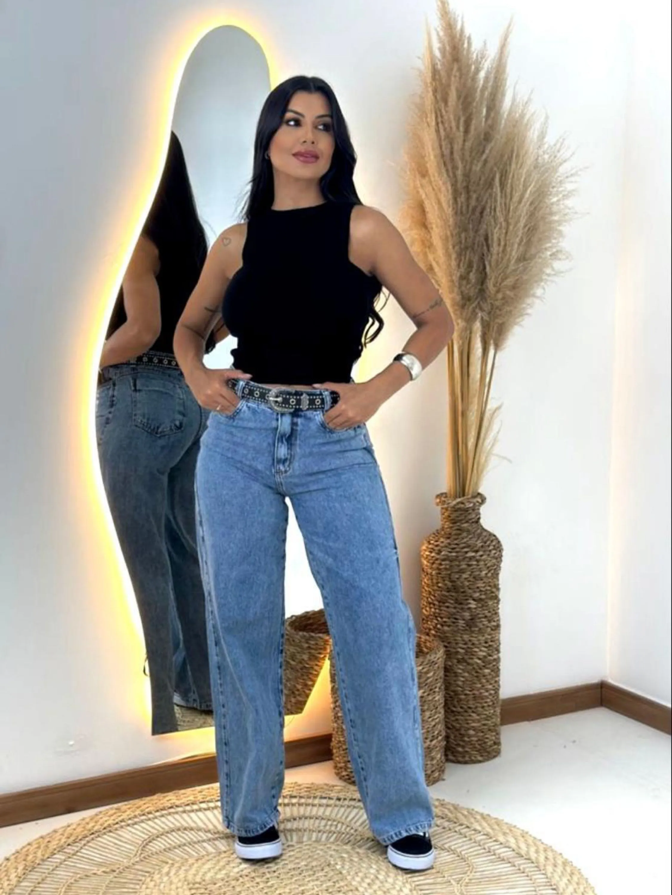 Calca widleg feminina clara lisa