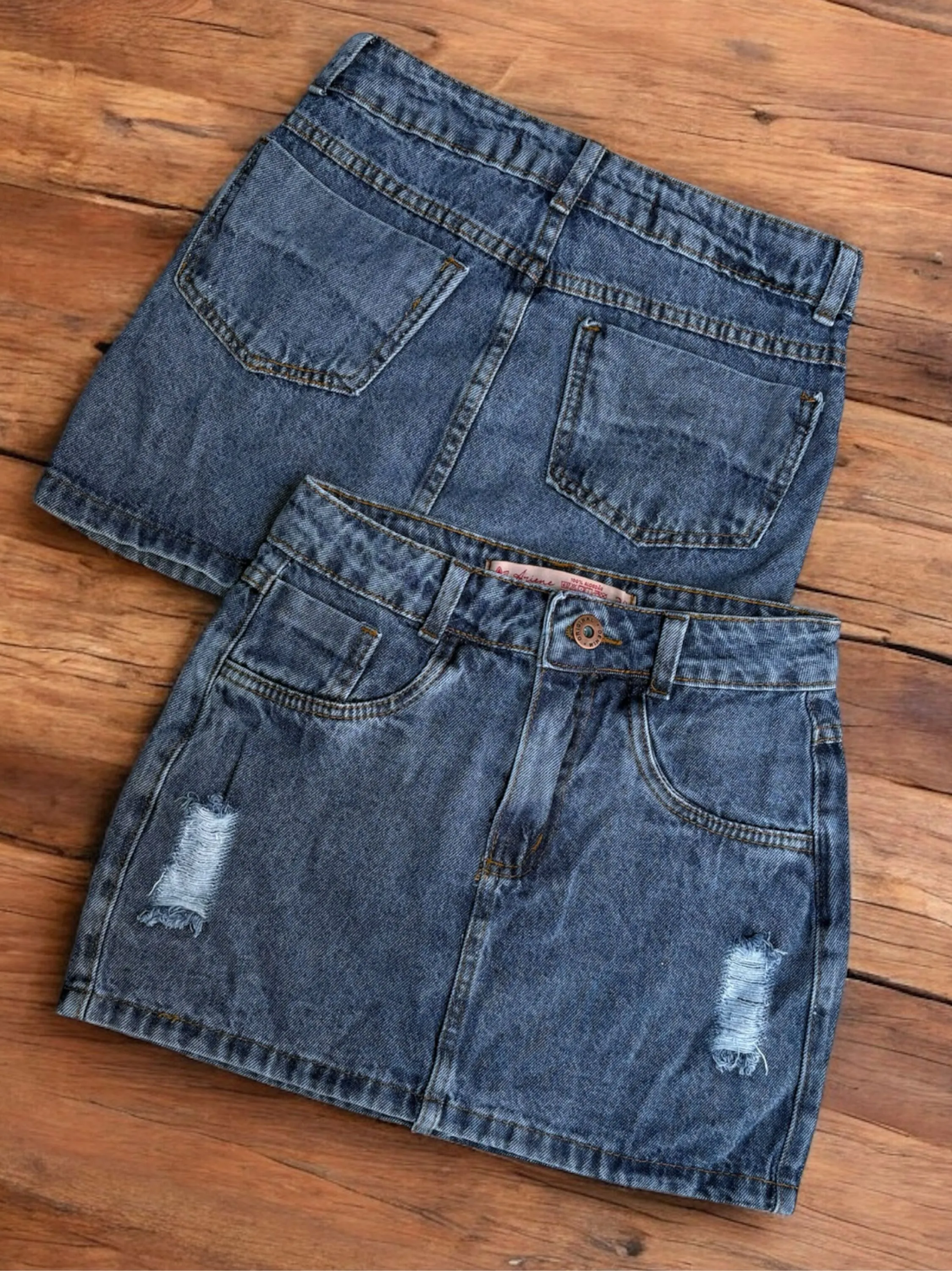 Saia jeans feminina escura