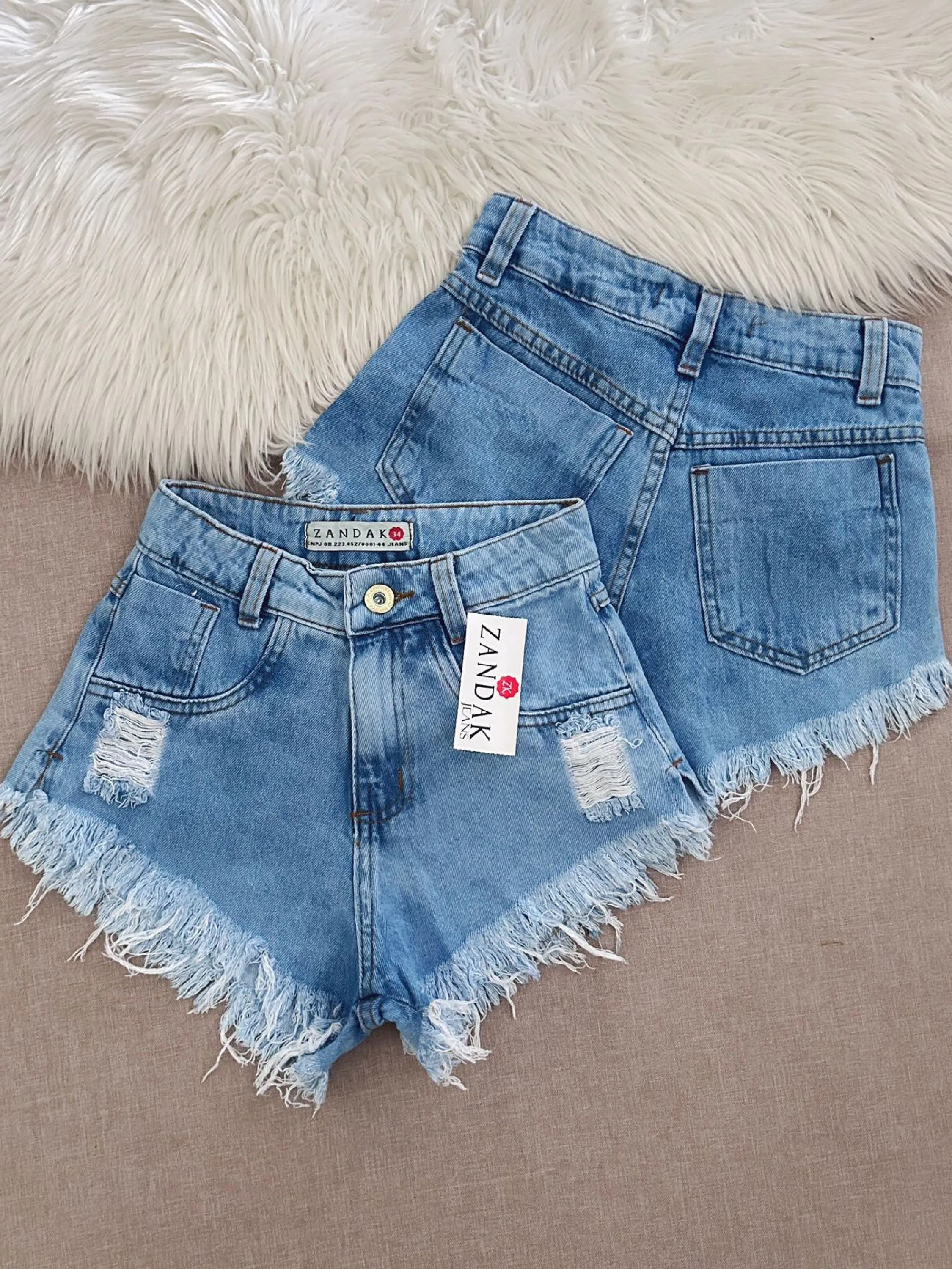 Short jeans clara rasgada barra desfiado (SH 6)