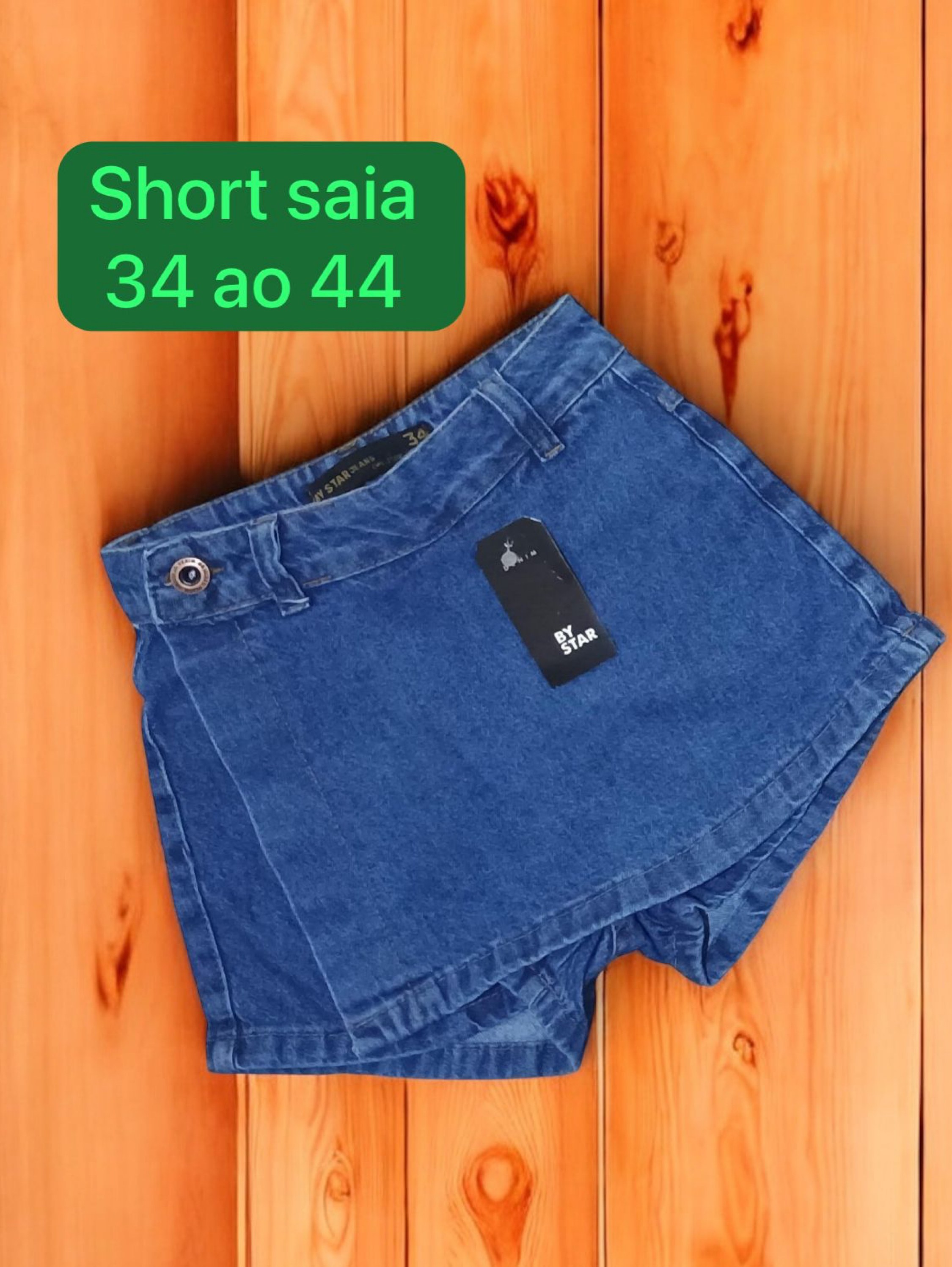 Short saia feminina jeans escura
